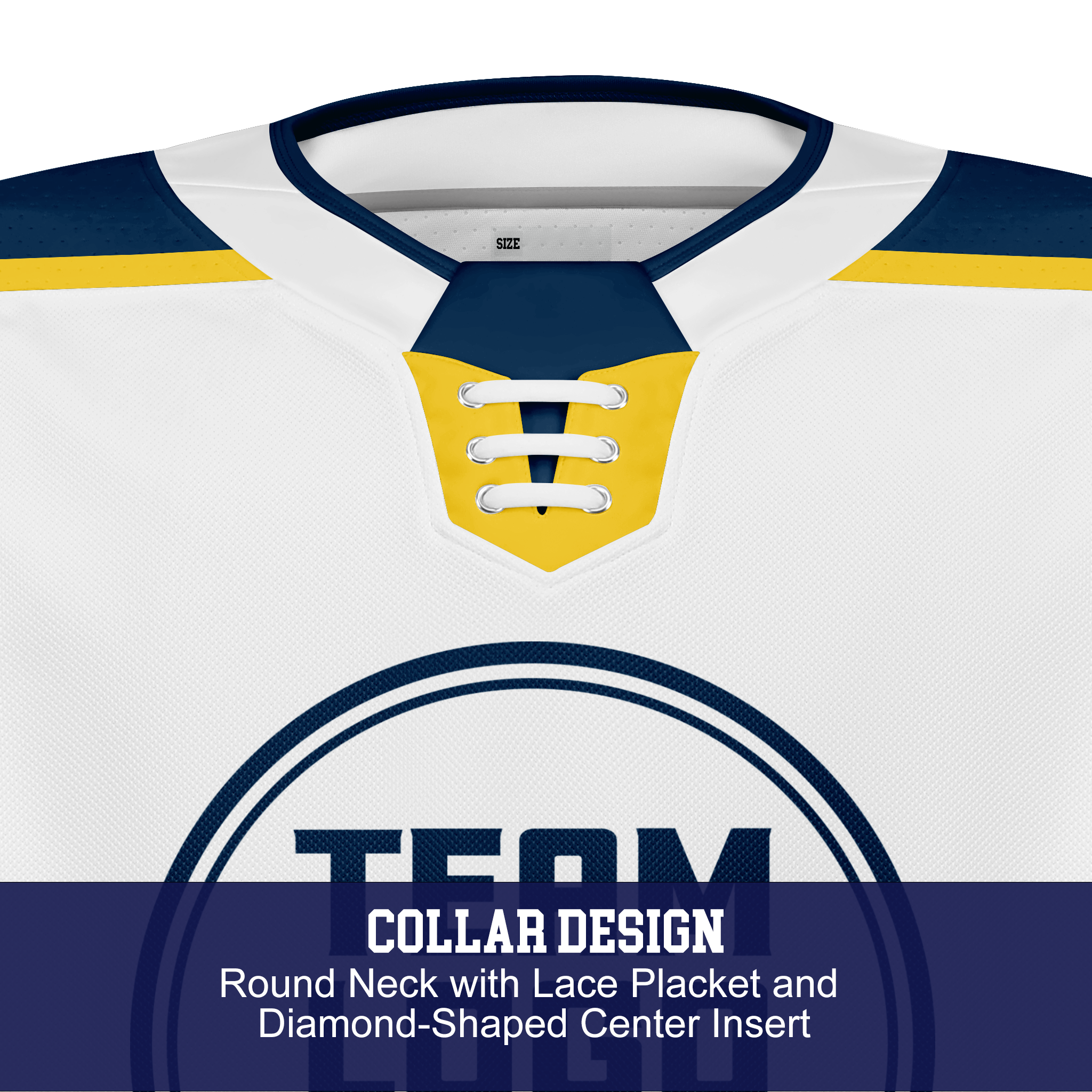 Custom Hockey Jersey Elite Pro EP-302 WhiteNavyGold