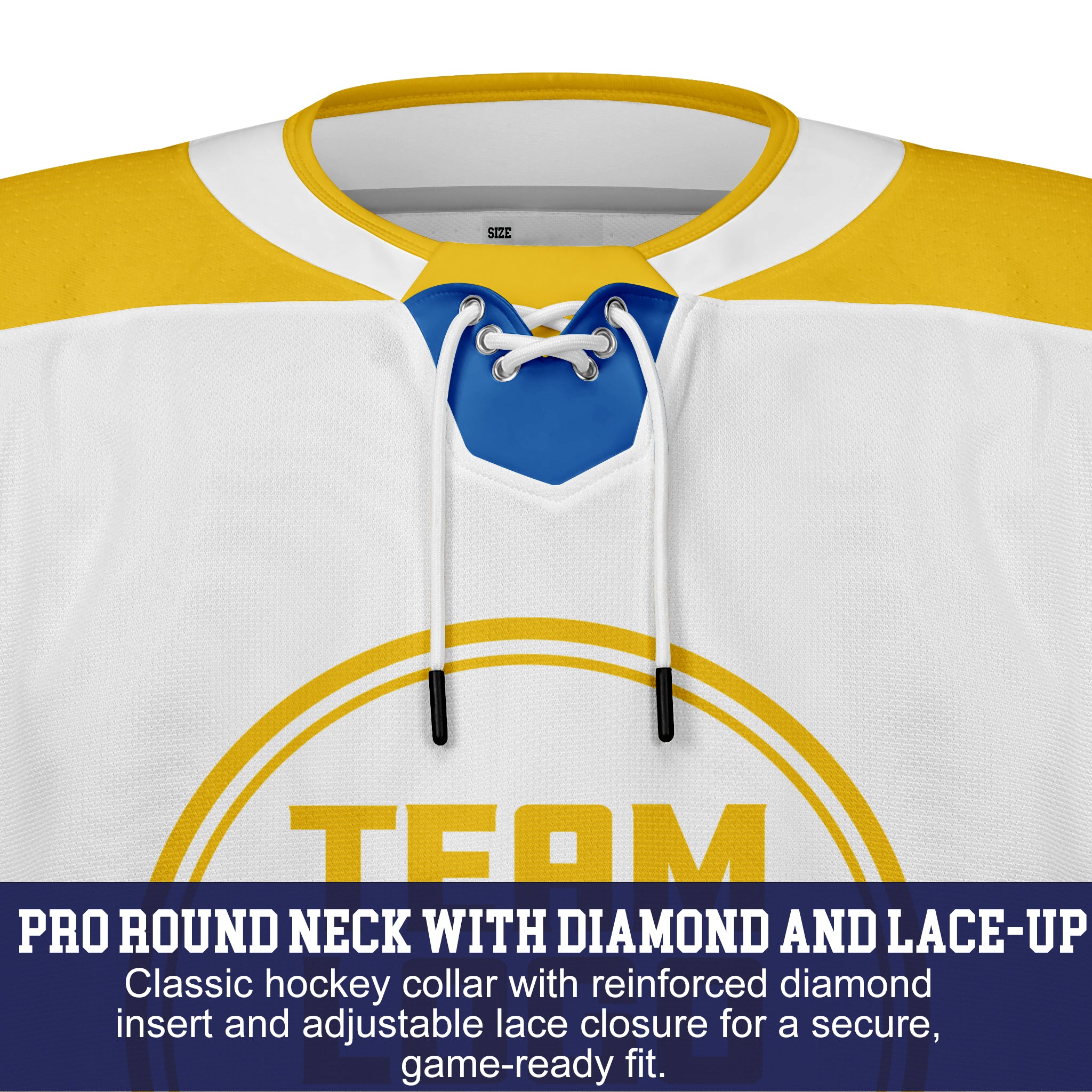 Custom Hockey Jersey Elite Pro EP-104 WhiteRoyalYellow
