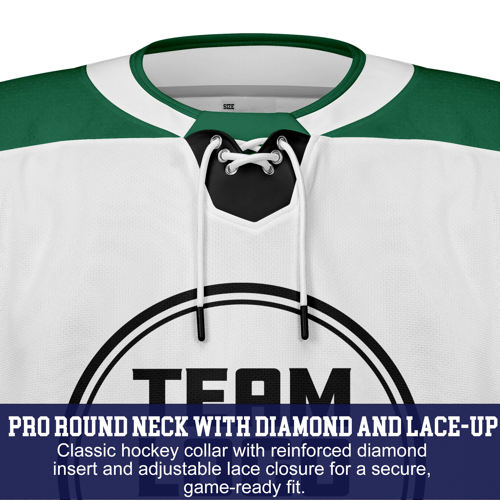 Custom Hockey Jersey Elite Pro EP-103 WhiteGreenBlack