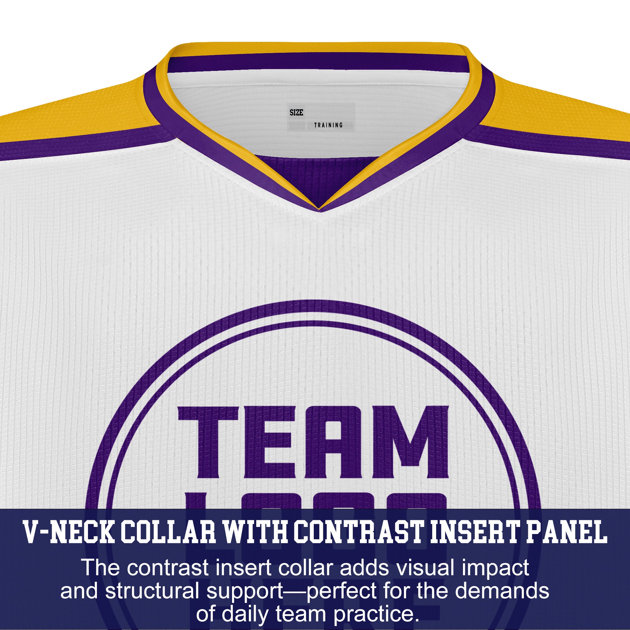 Custom Hockey Jersey Practice PS-202 WhitePurpleGold