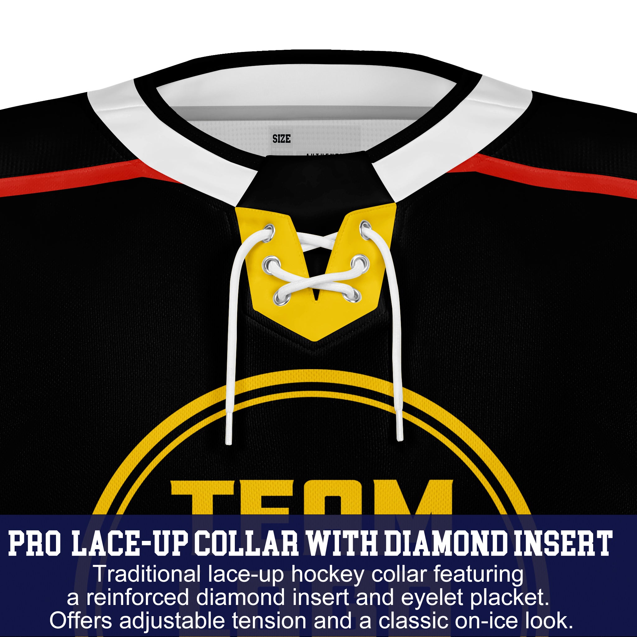 Custom Hockey Jersey Varsity Teamwear VT-202 BlackGoldRed