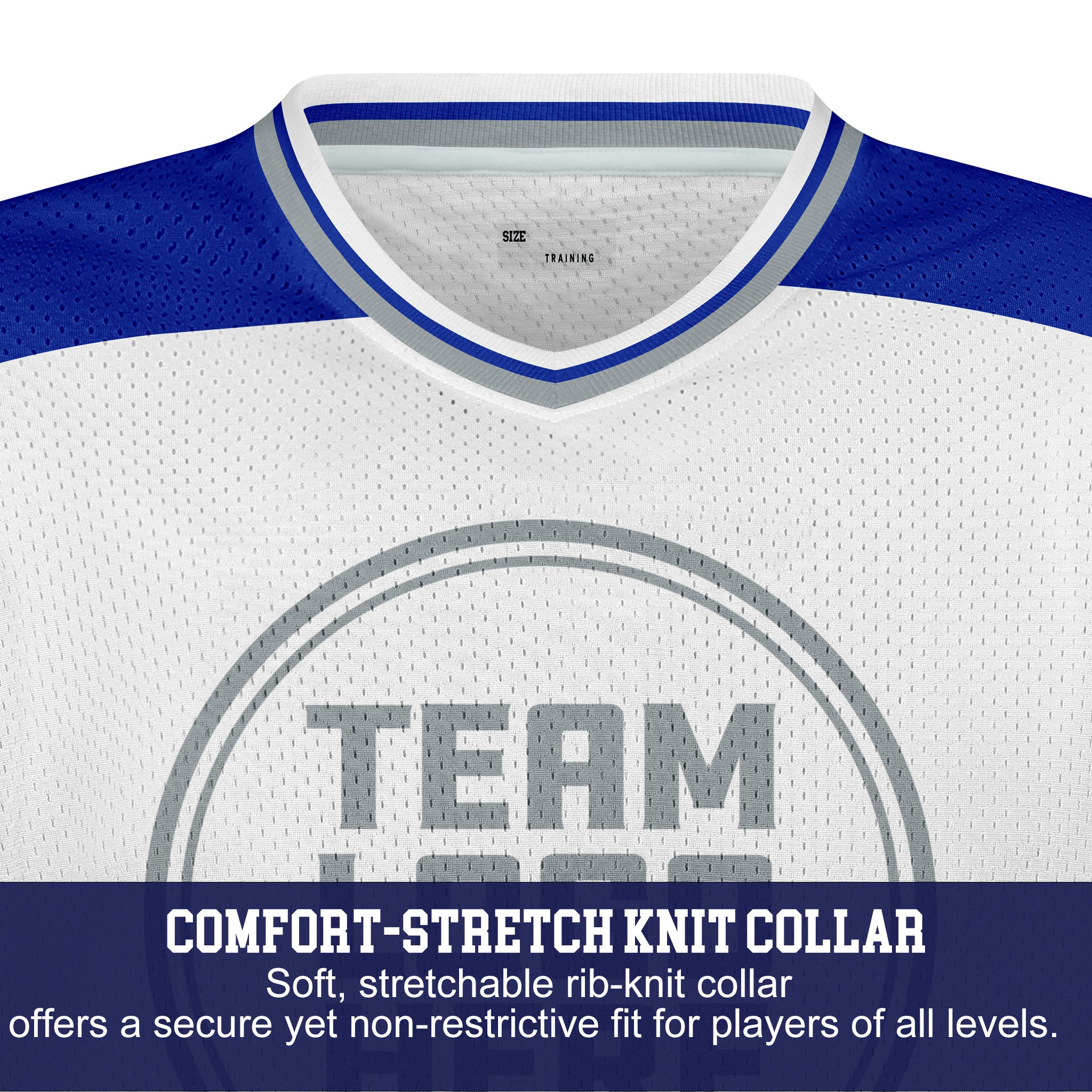 Custom Hockey Jersey Practice PS-102 WhiteRoyalSilver