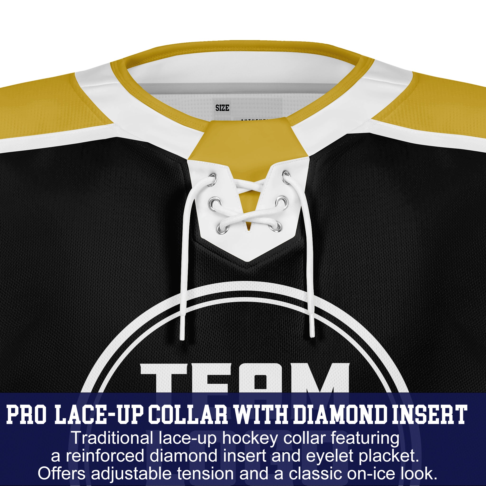 Custom Hockey Jersey Varsity Teamwear VT-208 BlackGoldWhite