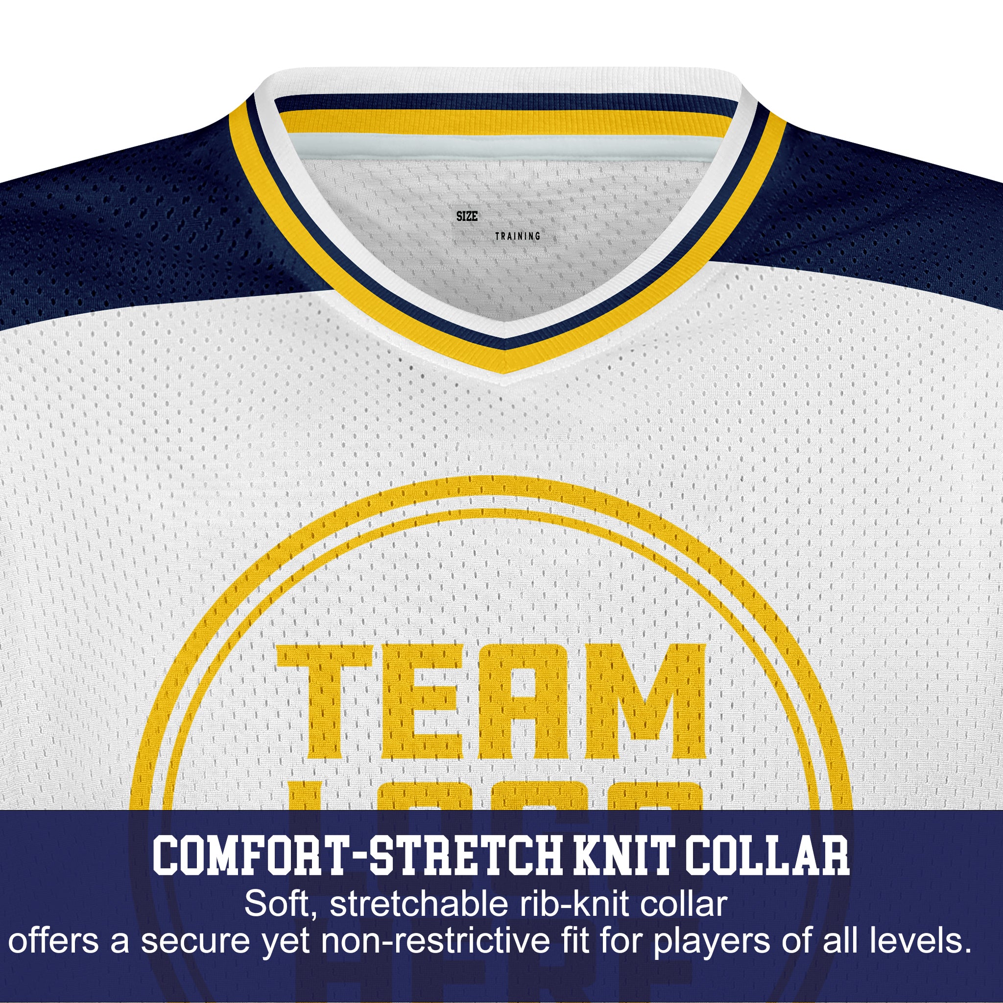 Custom Hockey Jersey Practice PS-102 WhiteNavyGold