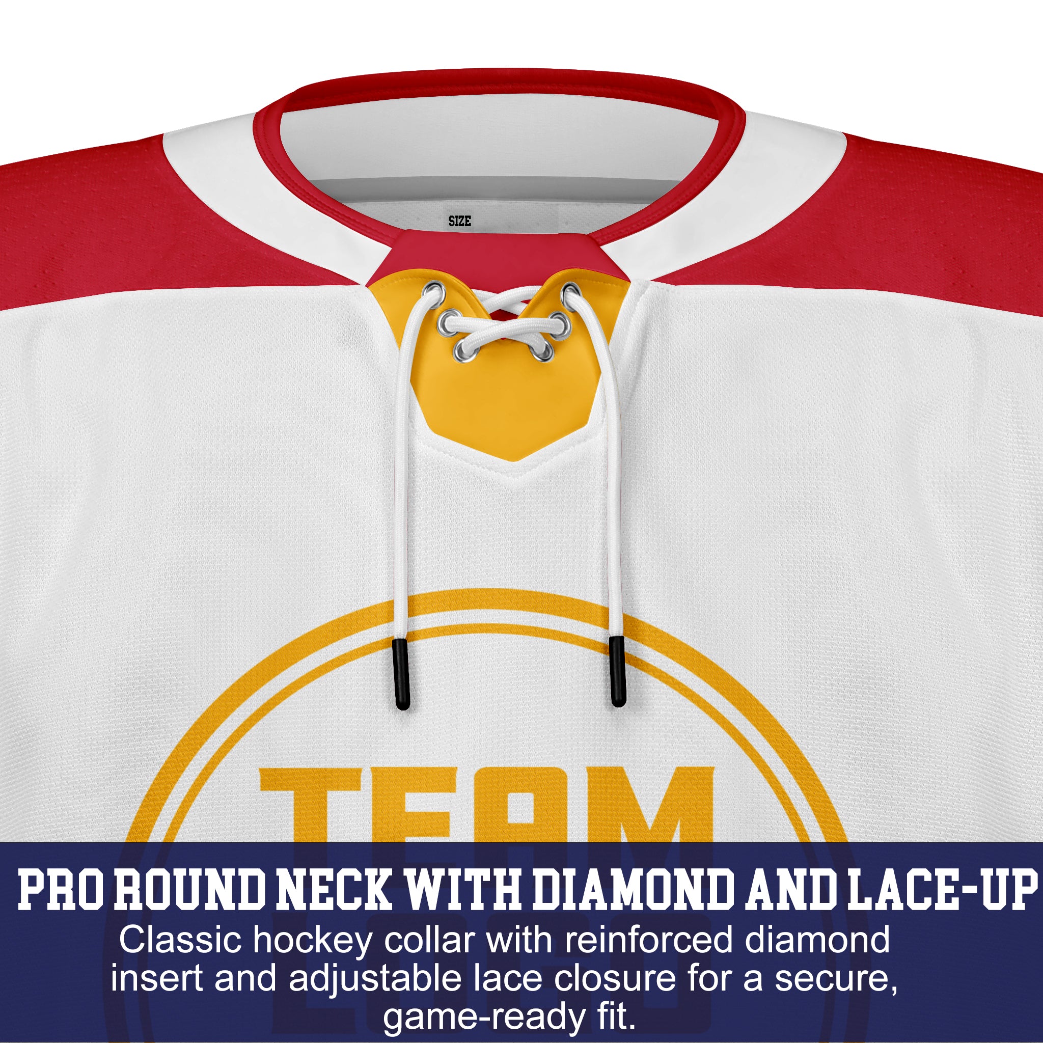 Custom Hockey Jersey Elite Pro EP-102 WhiteRedGold