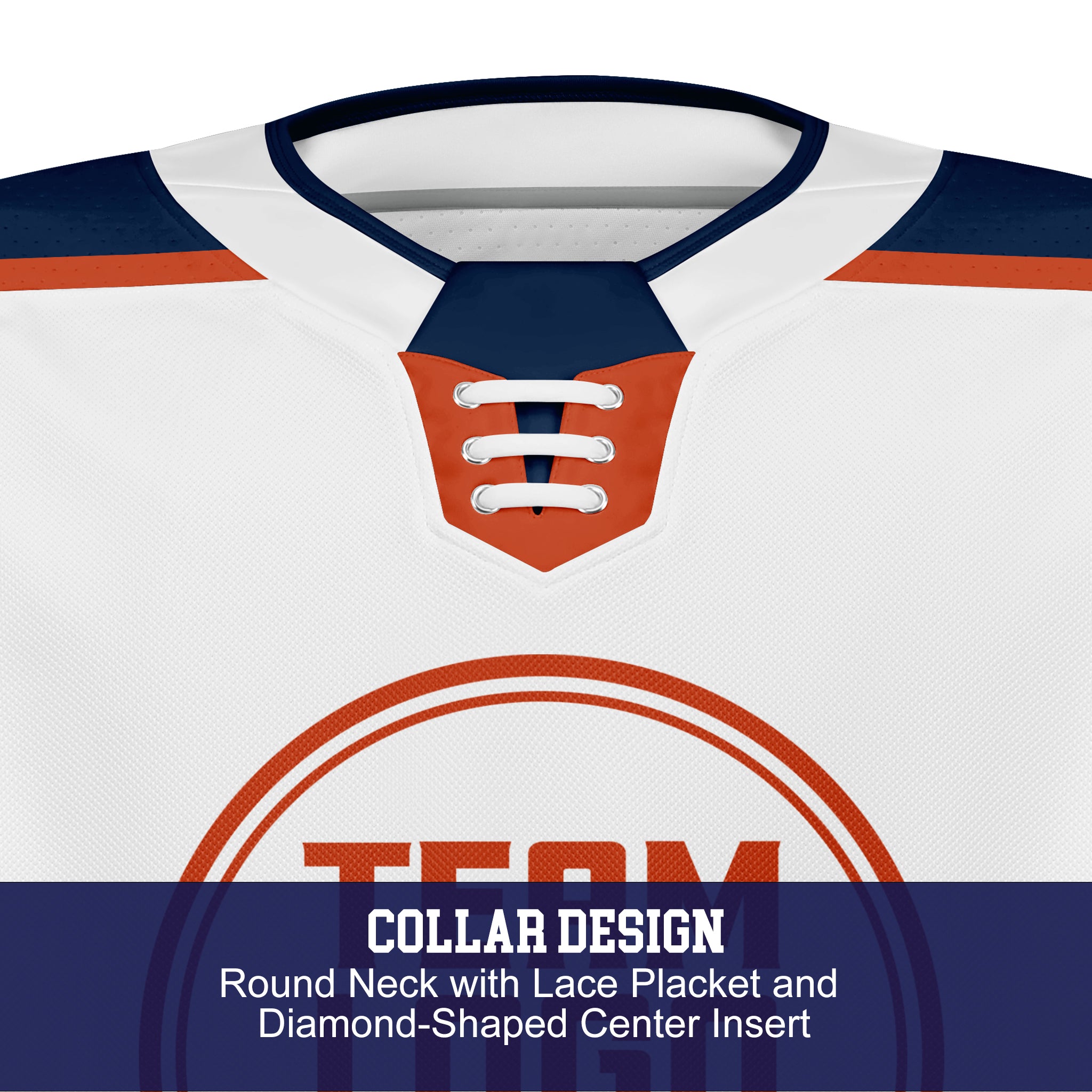 Custom Hockey Jersey Elite Pro EP-303 WhiteNavyOrange