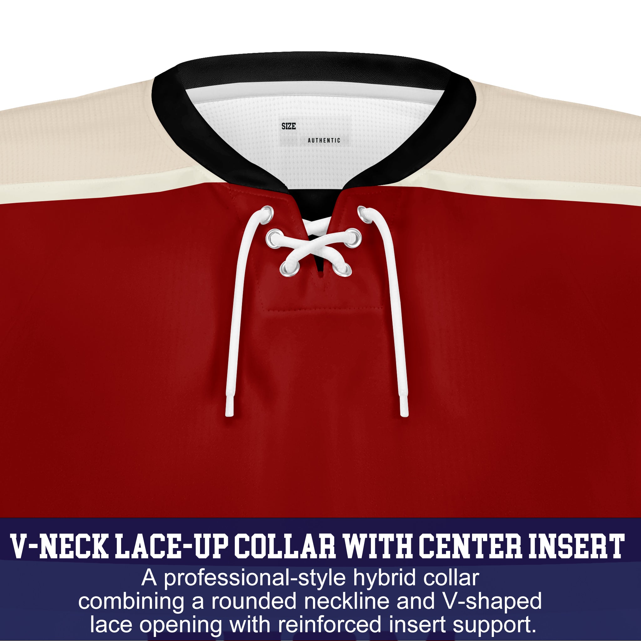 Custom Hockey Jersey Varsity Teamwear VT-302 RedSandBeigeBlack
