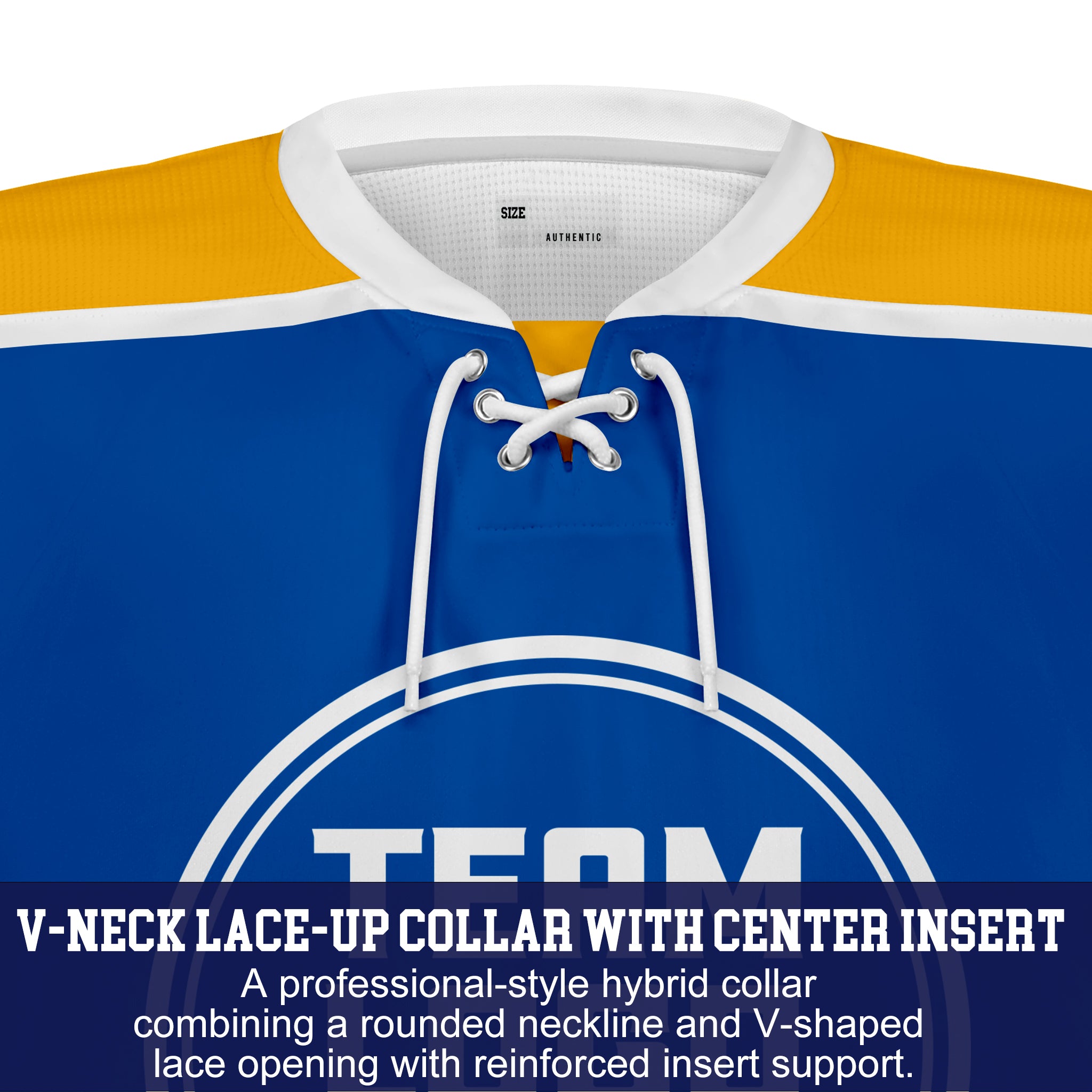 Custom Hockey Jersey Varsity Teamwear VT-301 RoyalWhiteYellow