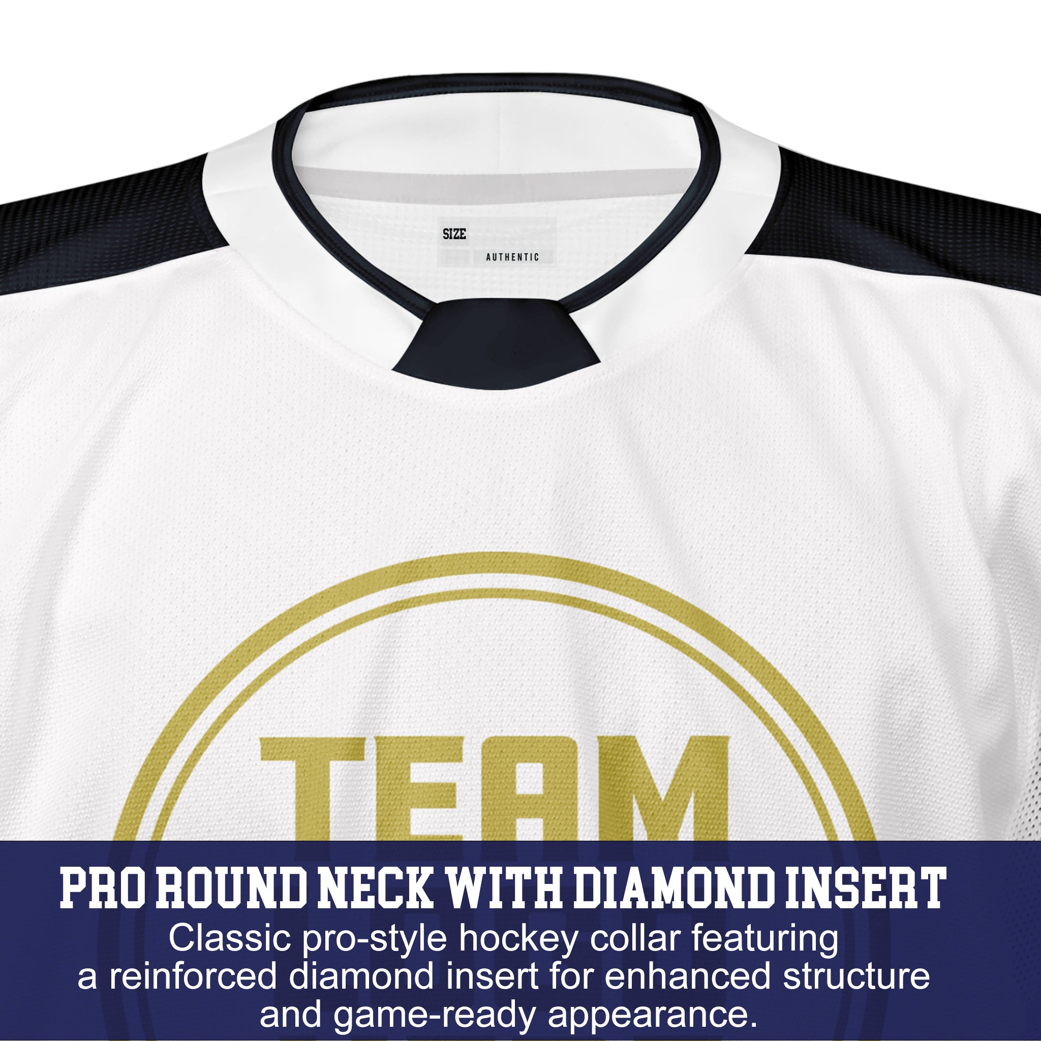 Custom Hockey Jersey Elite Pro EP-202 BlackWhitegold