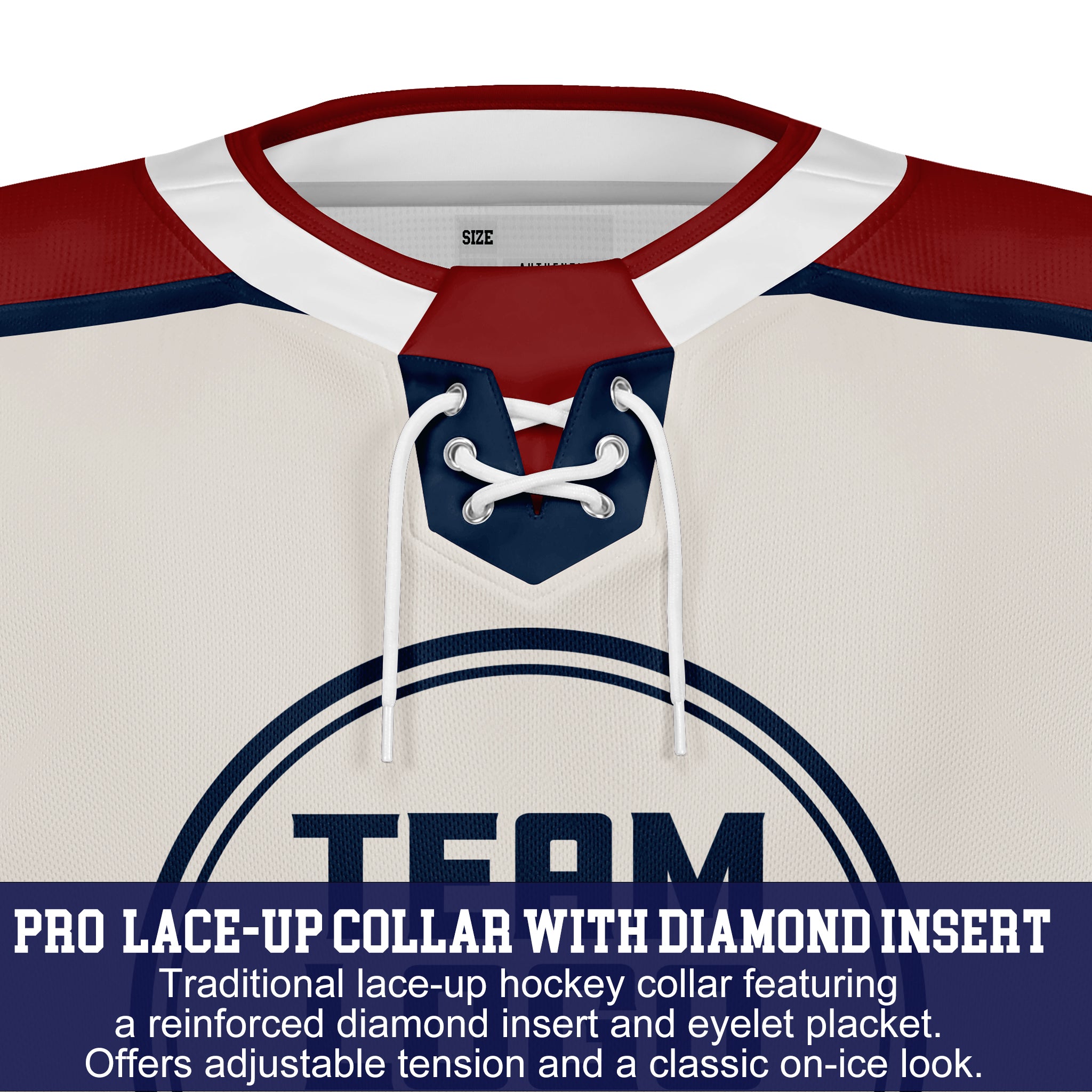 Custom Hockey Jersey Varsity Teamwear VT-208 BeigeBurgundyNavy