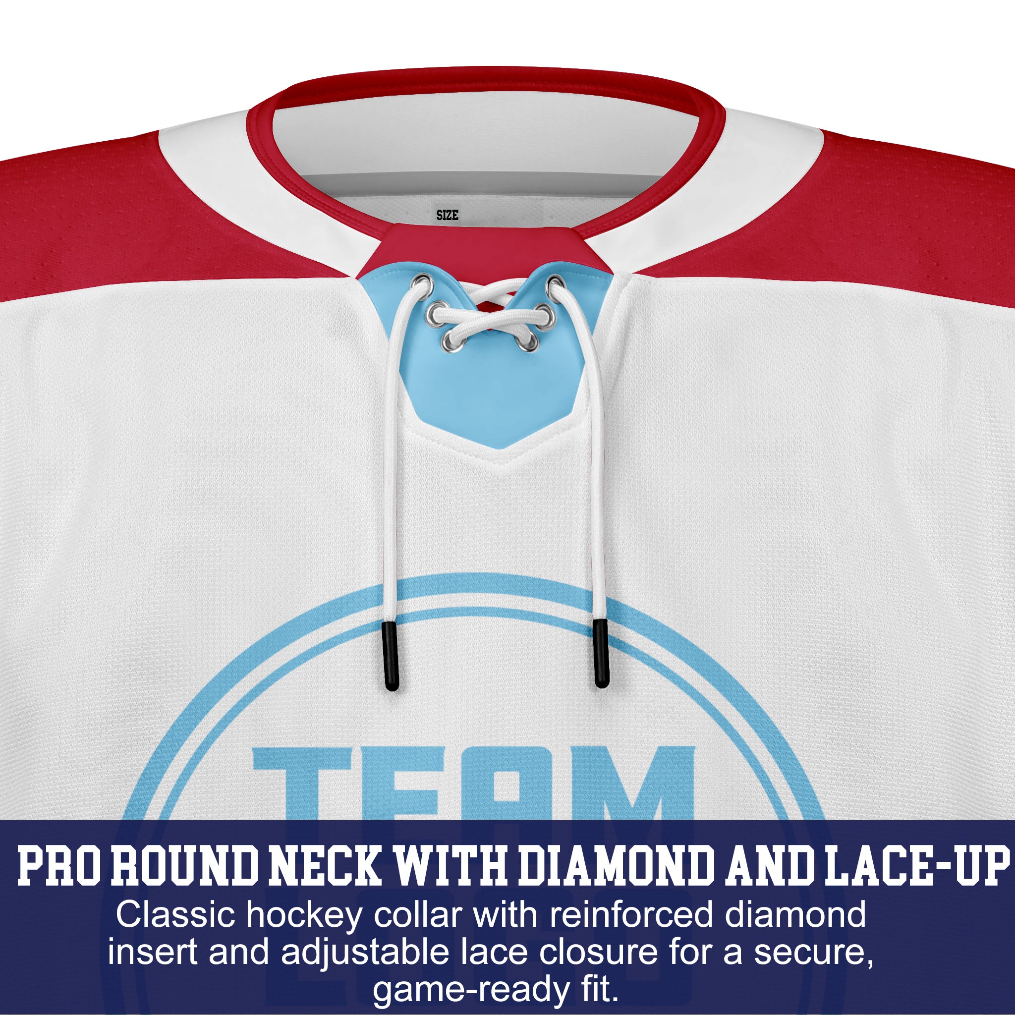 Custom Hockey Jersey Elite Pro EP-102 WhiteRedIceblue