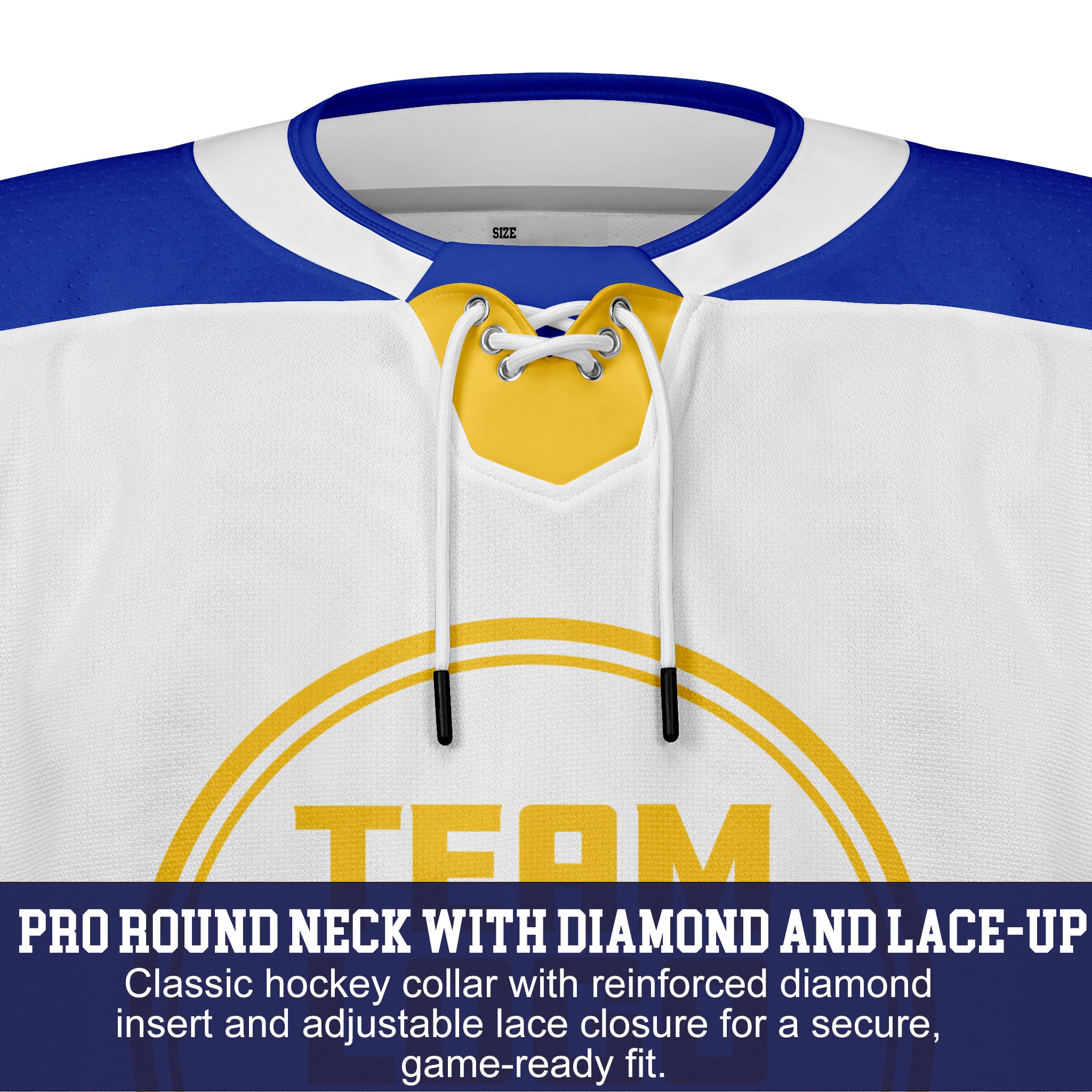 Custom Hockey Jersey Elite Pro EP-103 WhiteRoyalGold