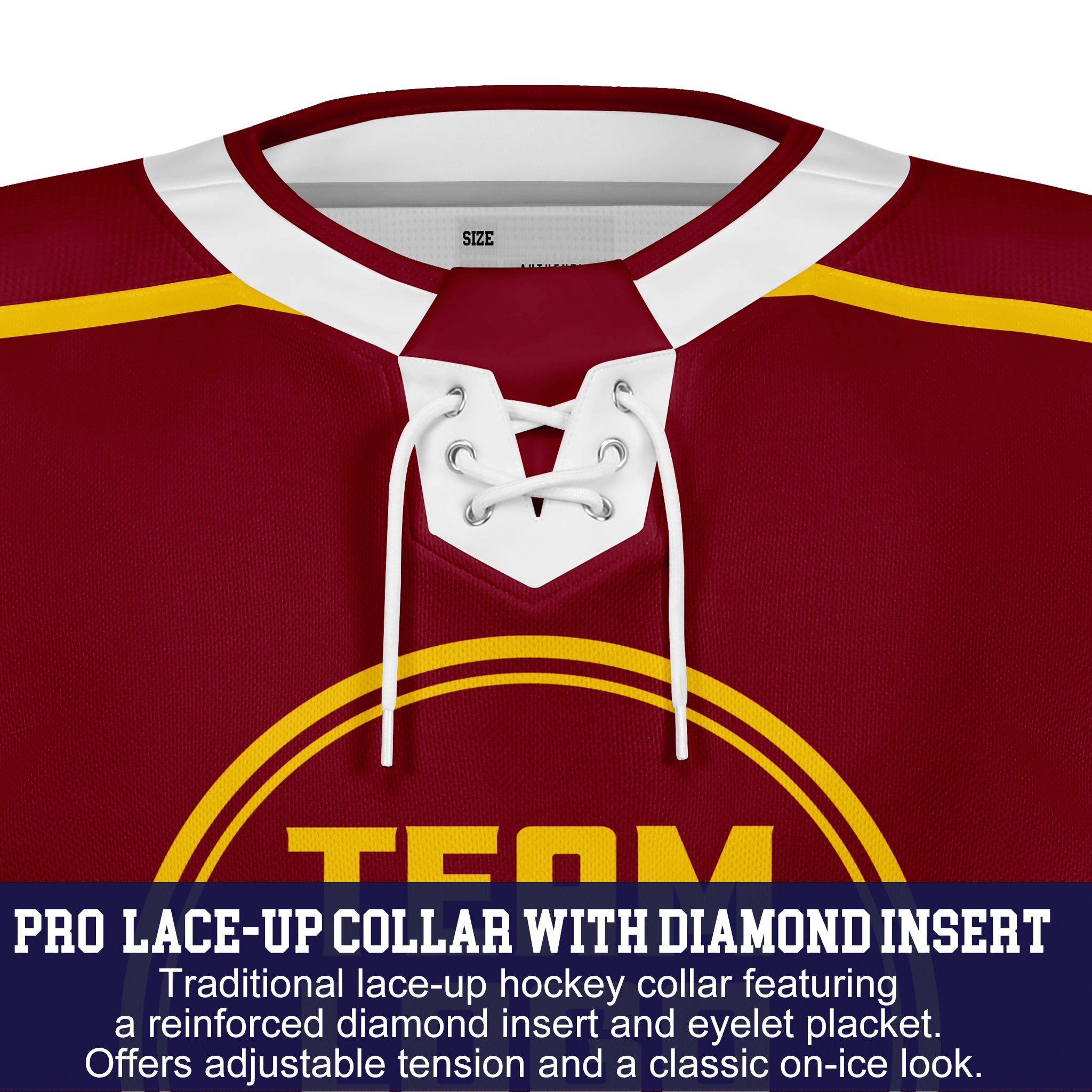 Custom Hockey Jersey Varsity Teamwear VT-202 MaroonGoldWhite