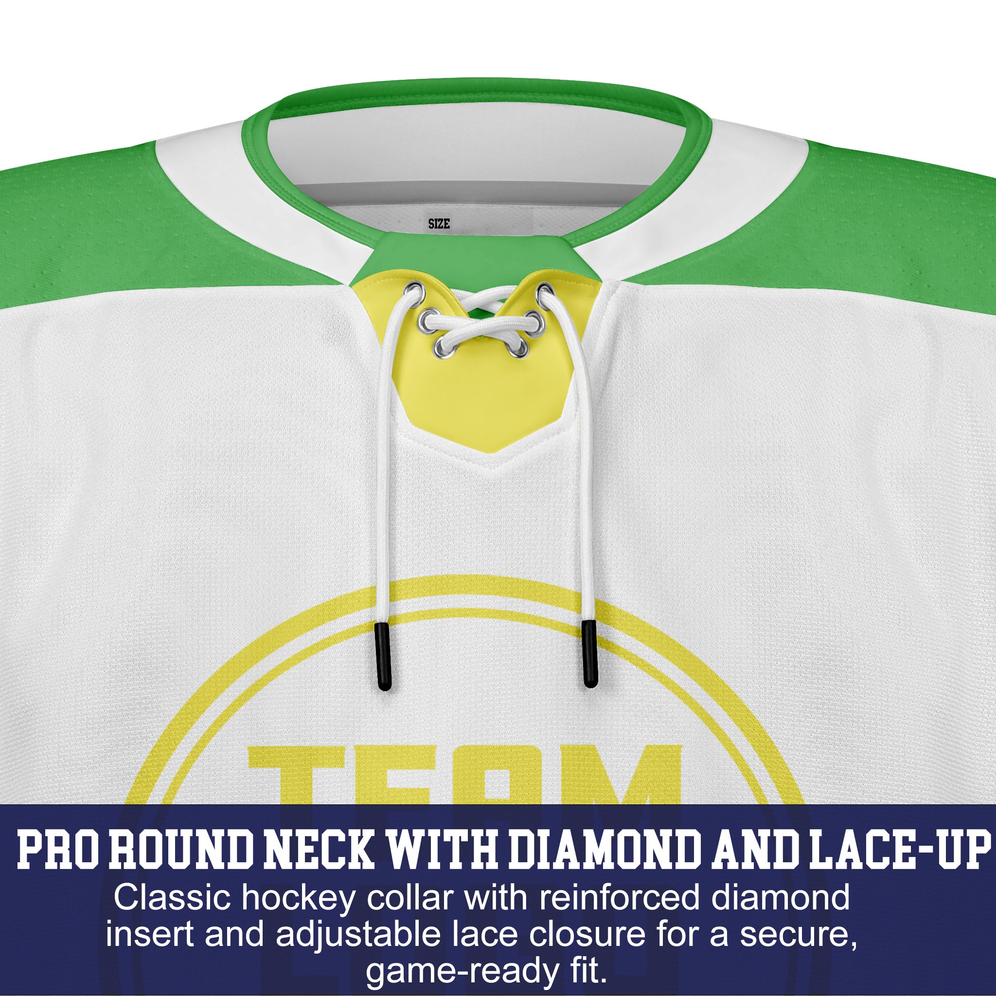 Custom Hockey Jersey Elite Pro EP-101 WhiteYellowGreen