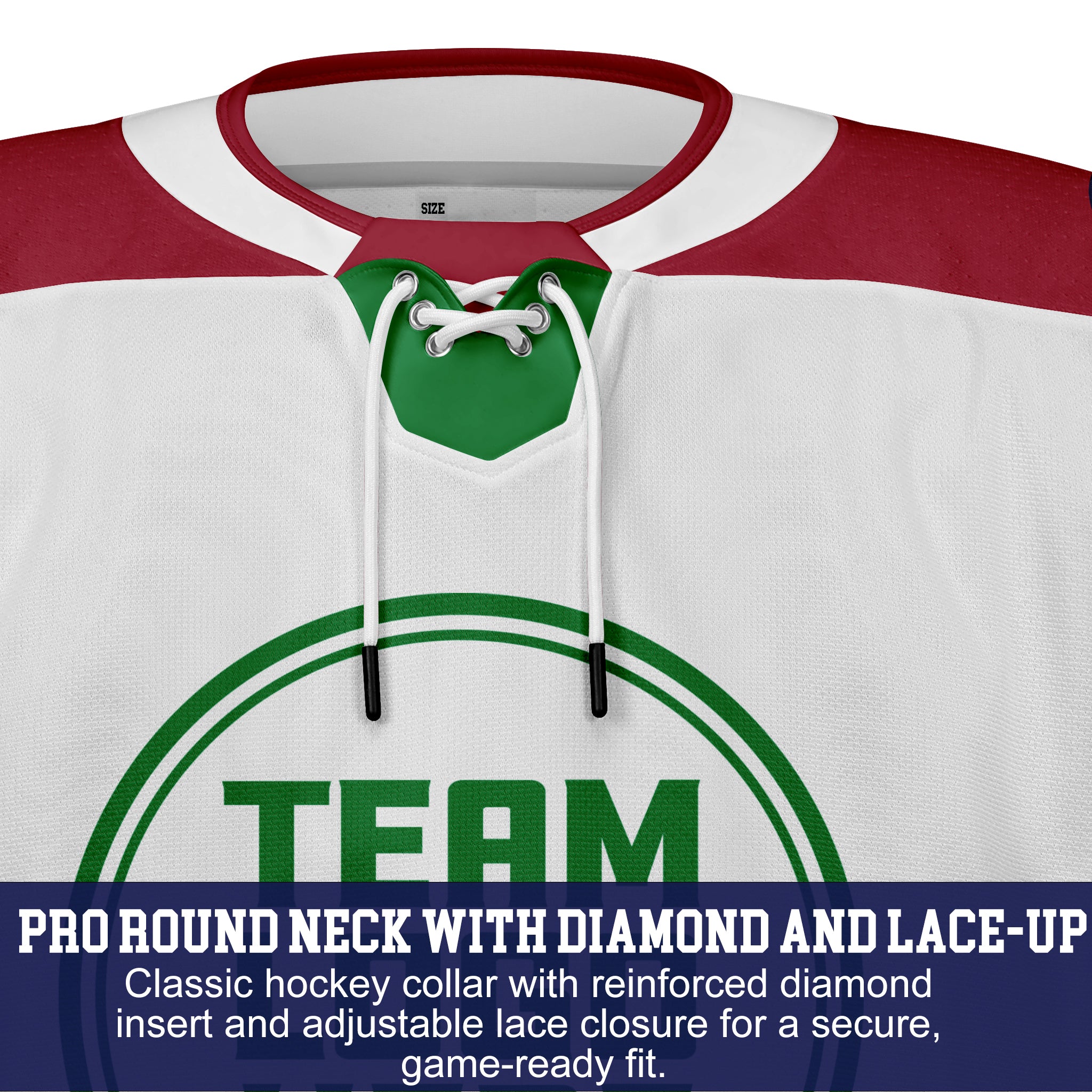 Custom Hockey Jersey Elite Pro EP-105 WhiteMaroonNavyGreen