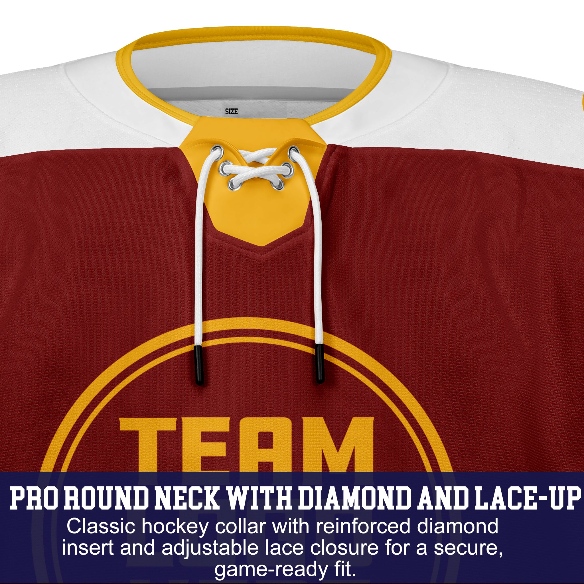 Custom Hockey Jersey Elite Pro EP-105 MaroonWhiteGraphiteGold