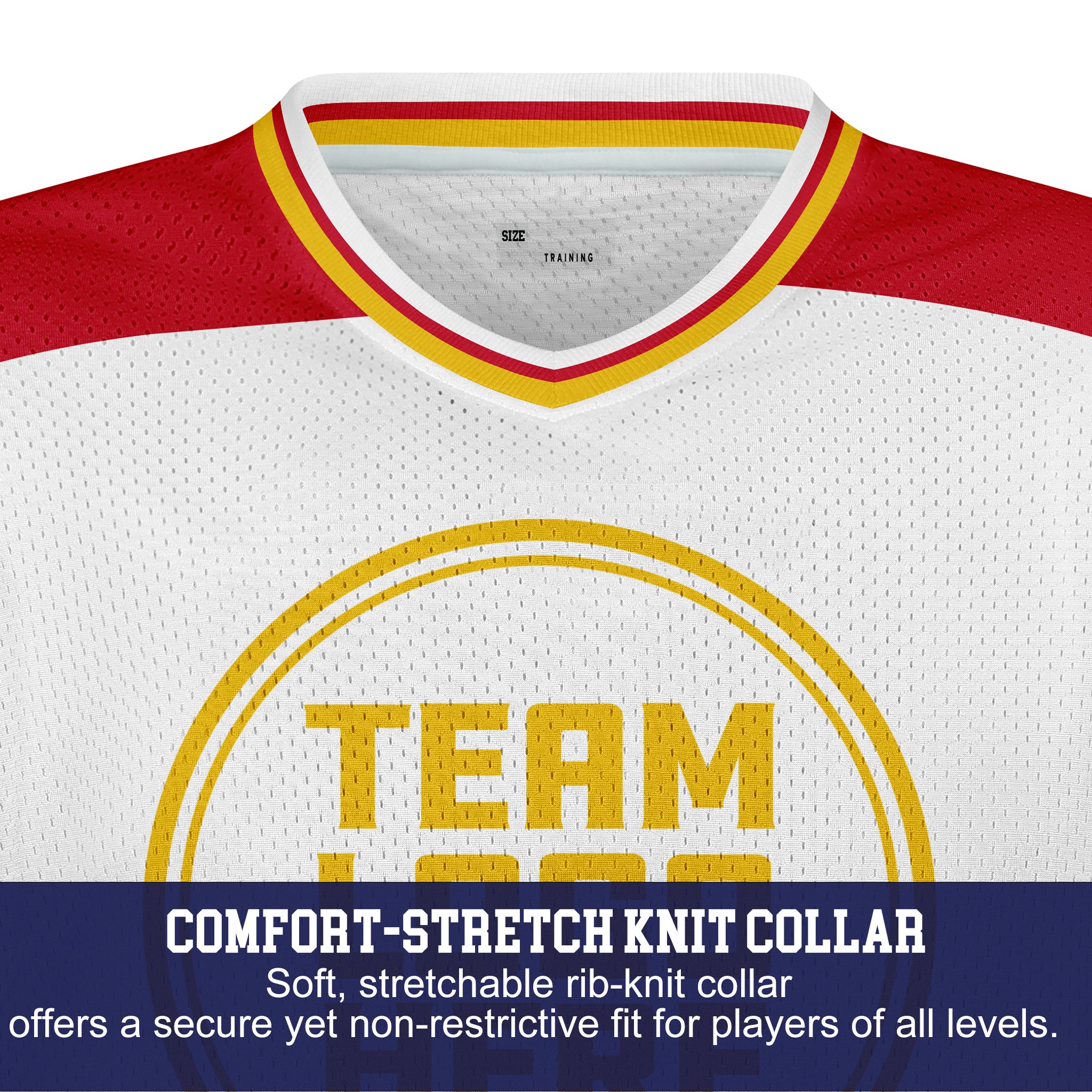Custom Hockey Jersey Practice PS-102 WhiteRedGold