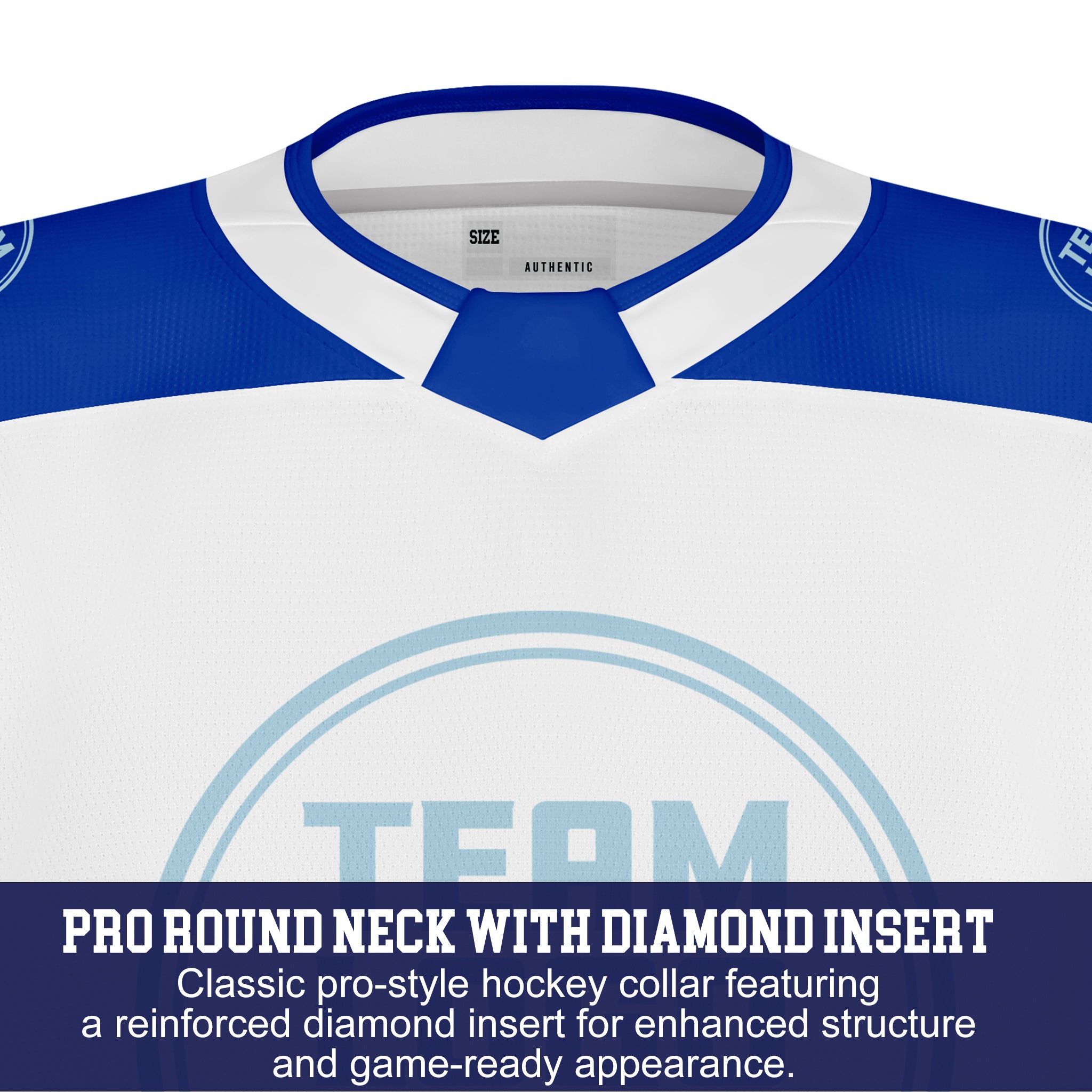 Custom Hockey Jersey Varsity Teamwear VT-101 WhiteBlueIce