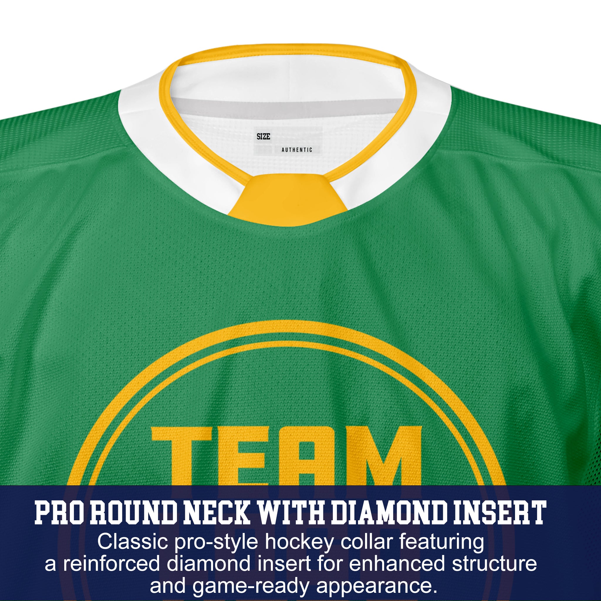 Custom Hockey Jersey Elite Pro EP-201 GreenWhiteGold