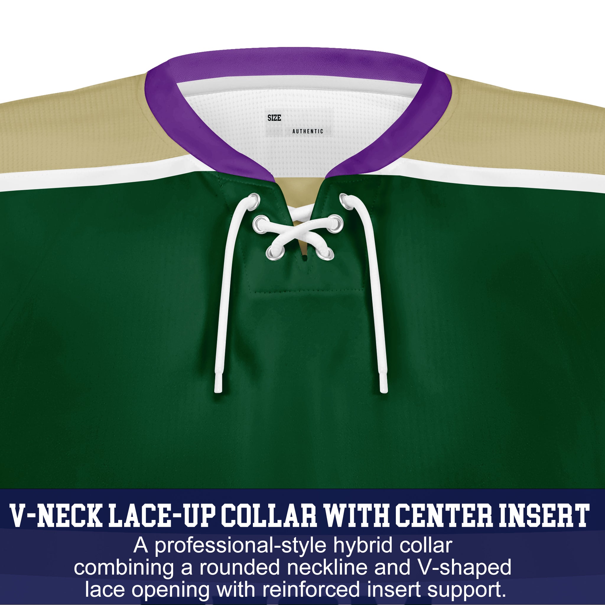 Custom Hockey Jersey Varsity Teamwear VT-302 ForestGoldWhitePurple