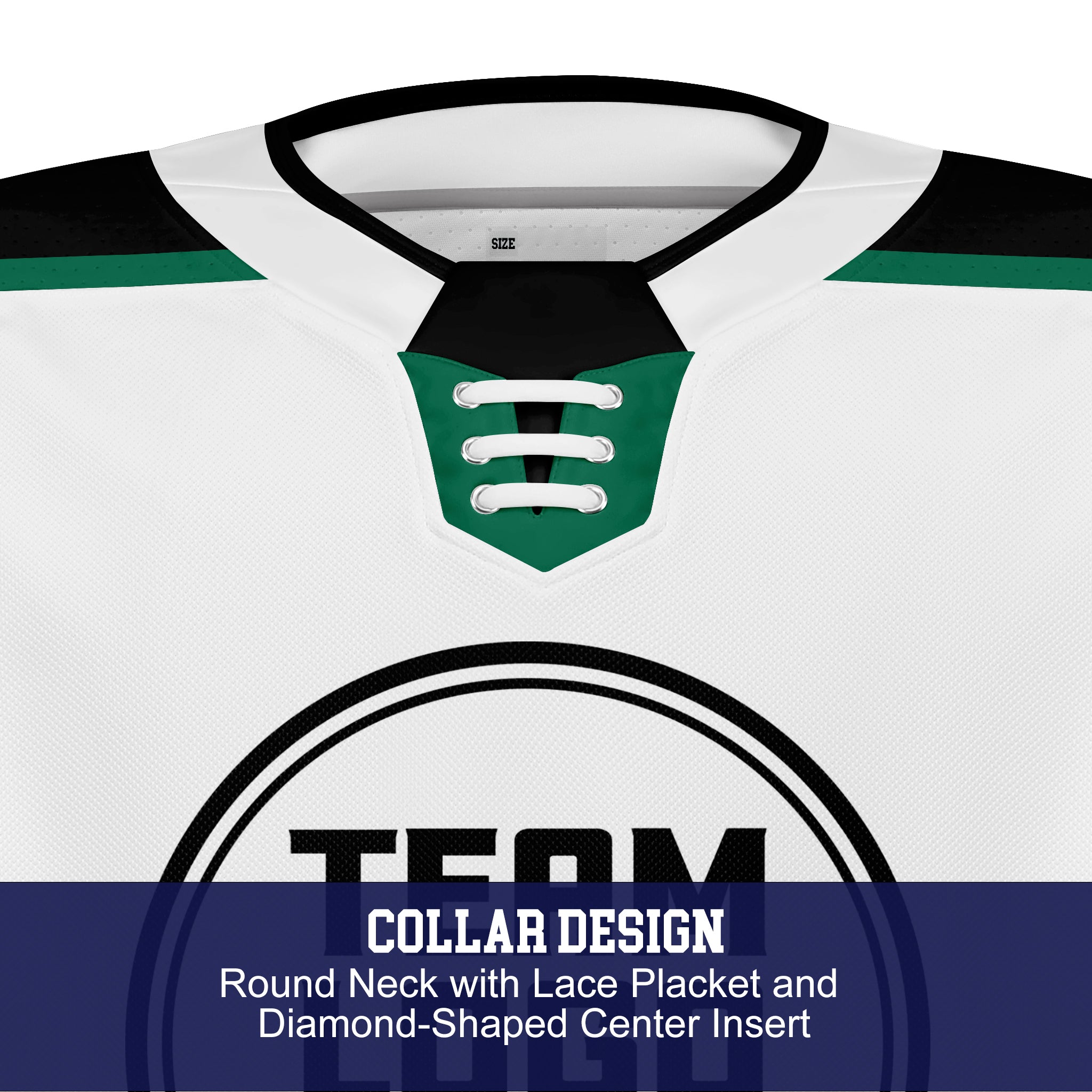 Custom Hockey Jersey Elite Pro EP-302 WhiteBlackGreen