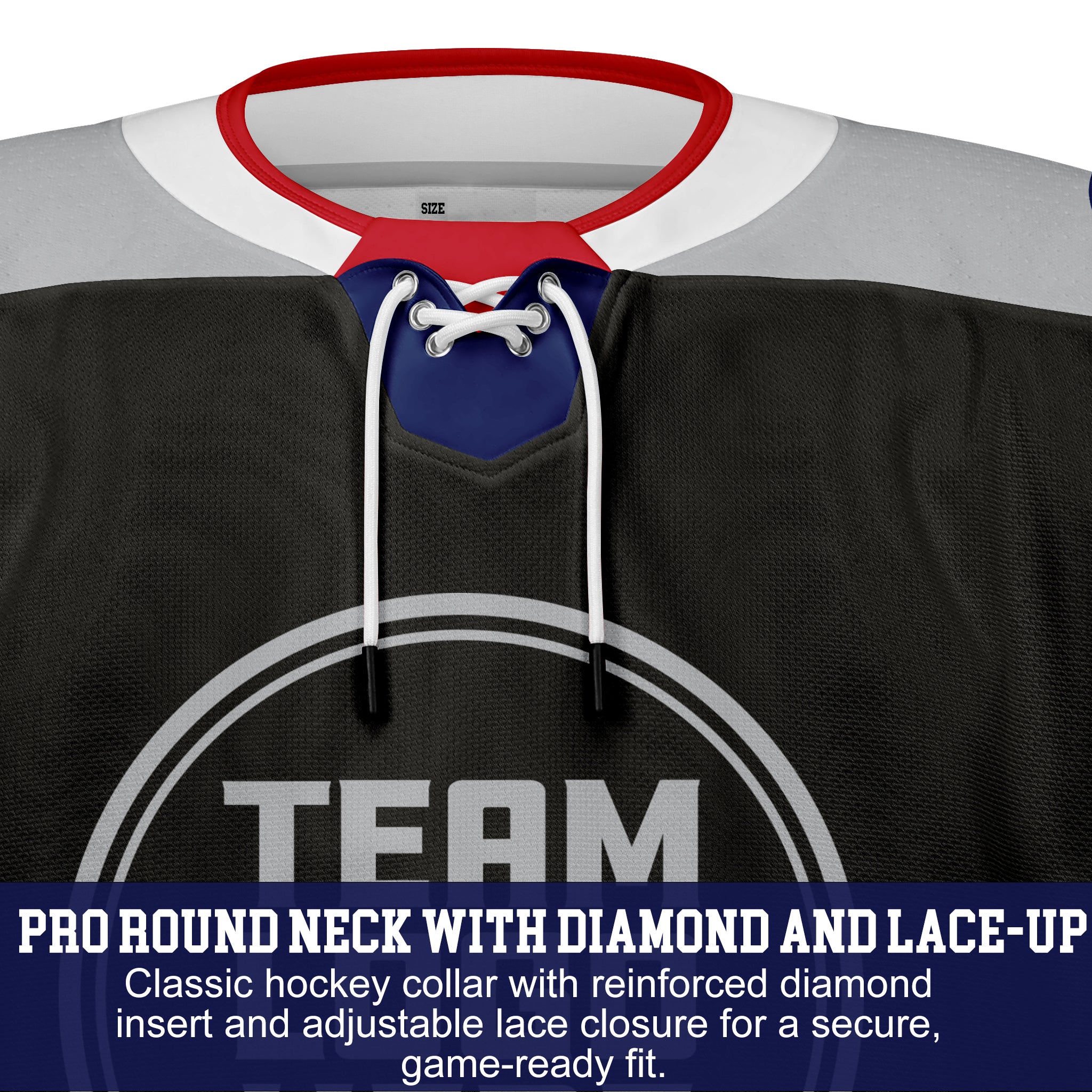 Custom Hockey Jersey Elite Pro EP-105 GraphiteSilverRedNavy
