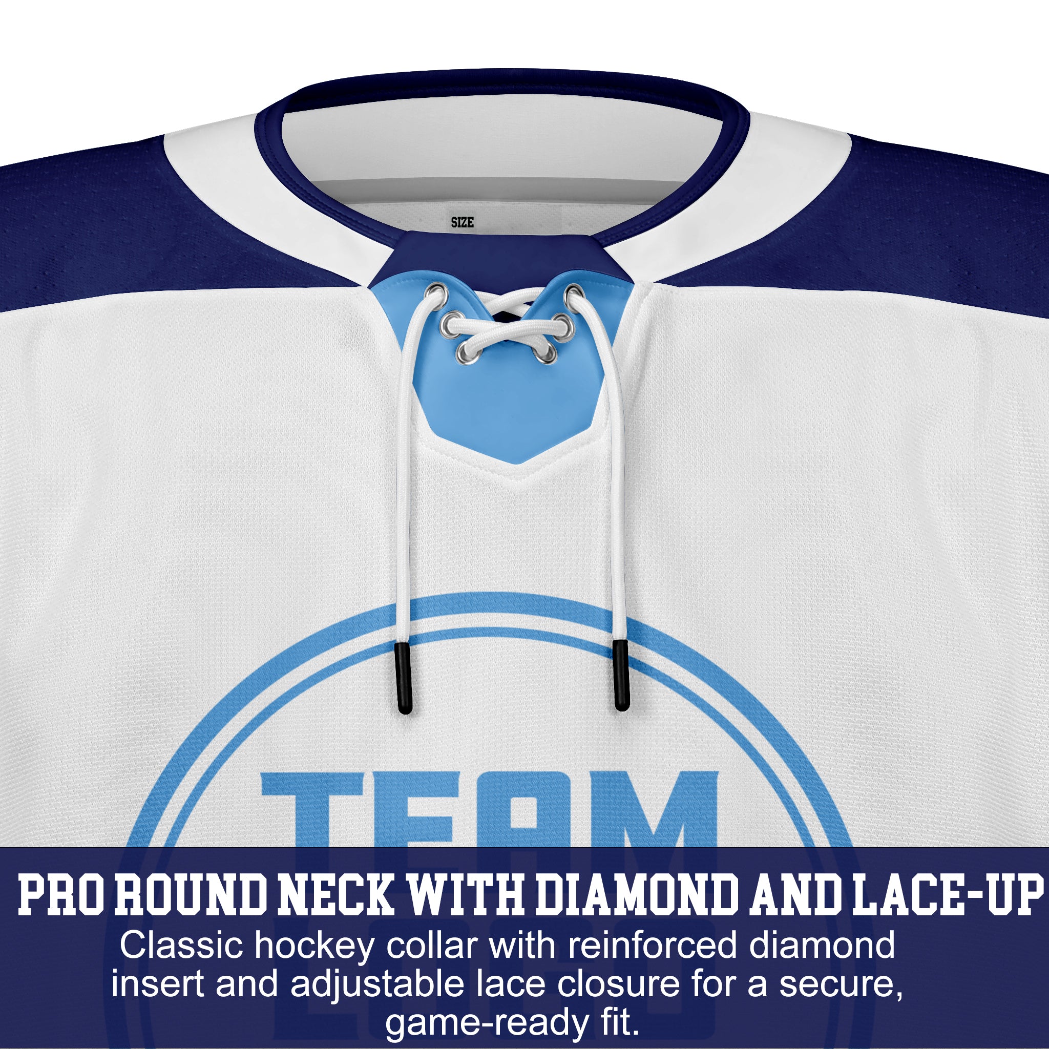 Custom Hockey Jersey Elite Pro EP-102 WhiteNavyIceBlue