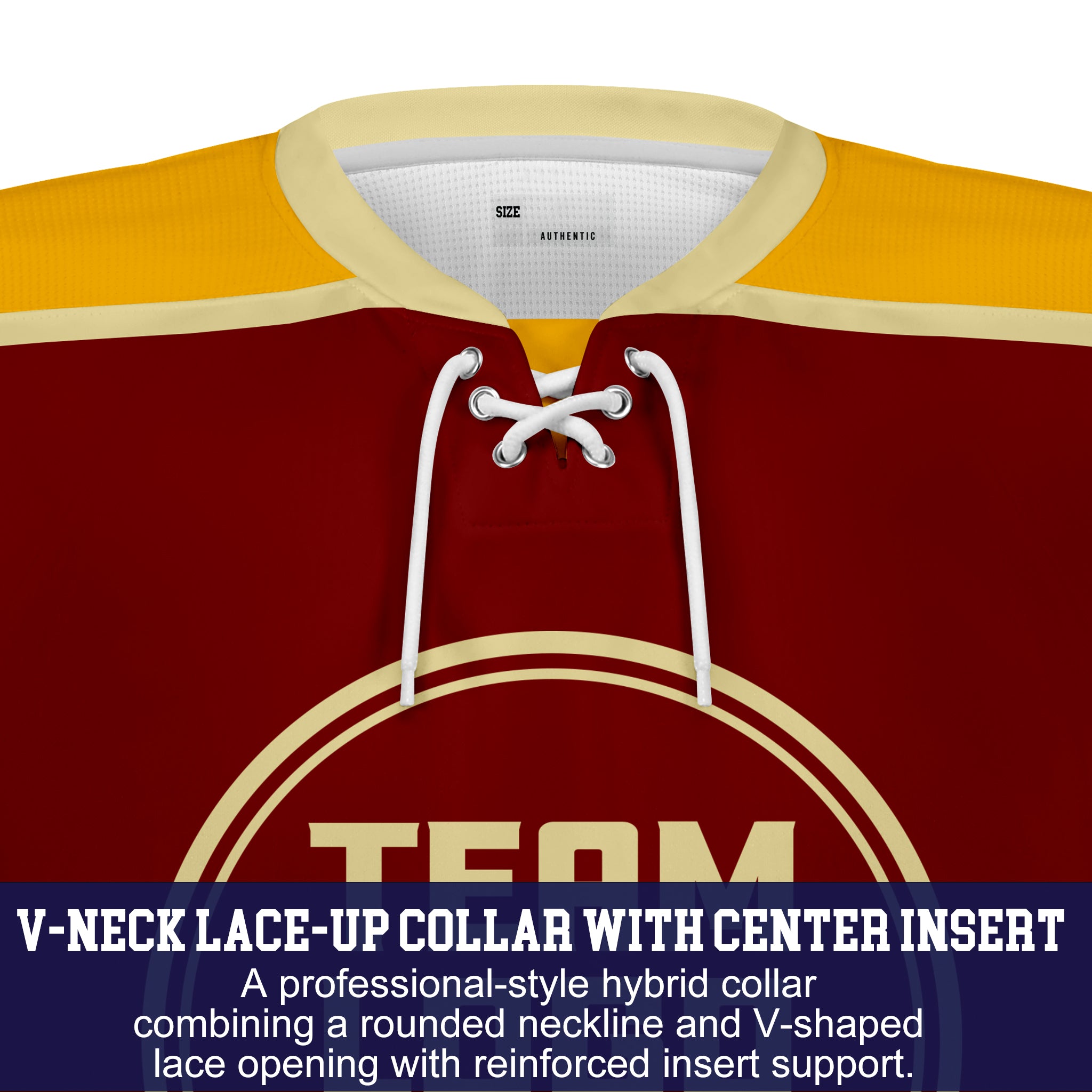 Custom Hockey Jersey Varsity Teamwear VT-301 MaroonGoldBeige