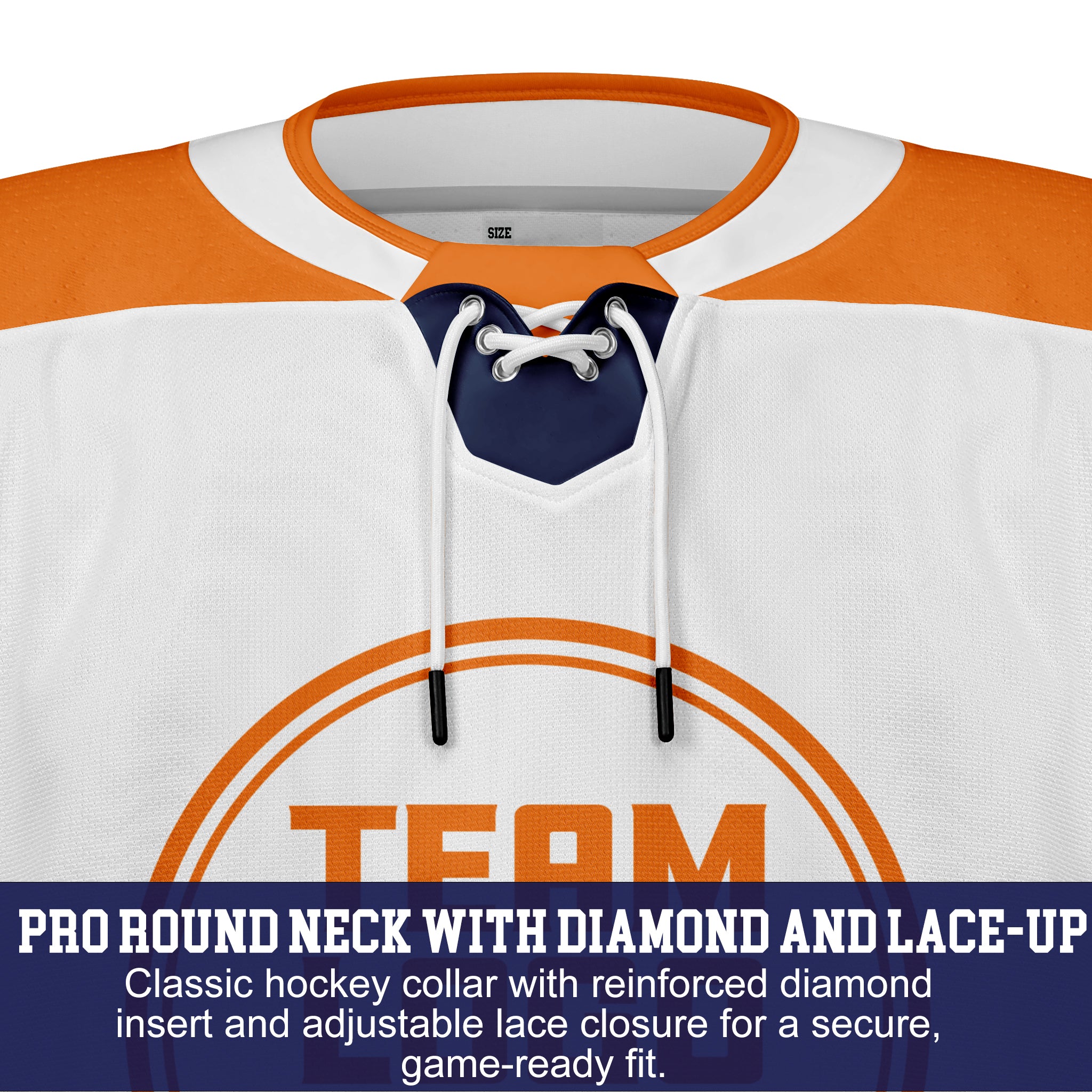 Custom Hockey Jersey Elite Pro EP-104 WhiteNavyOrange