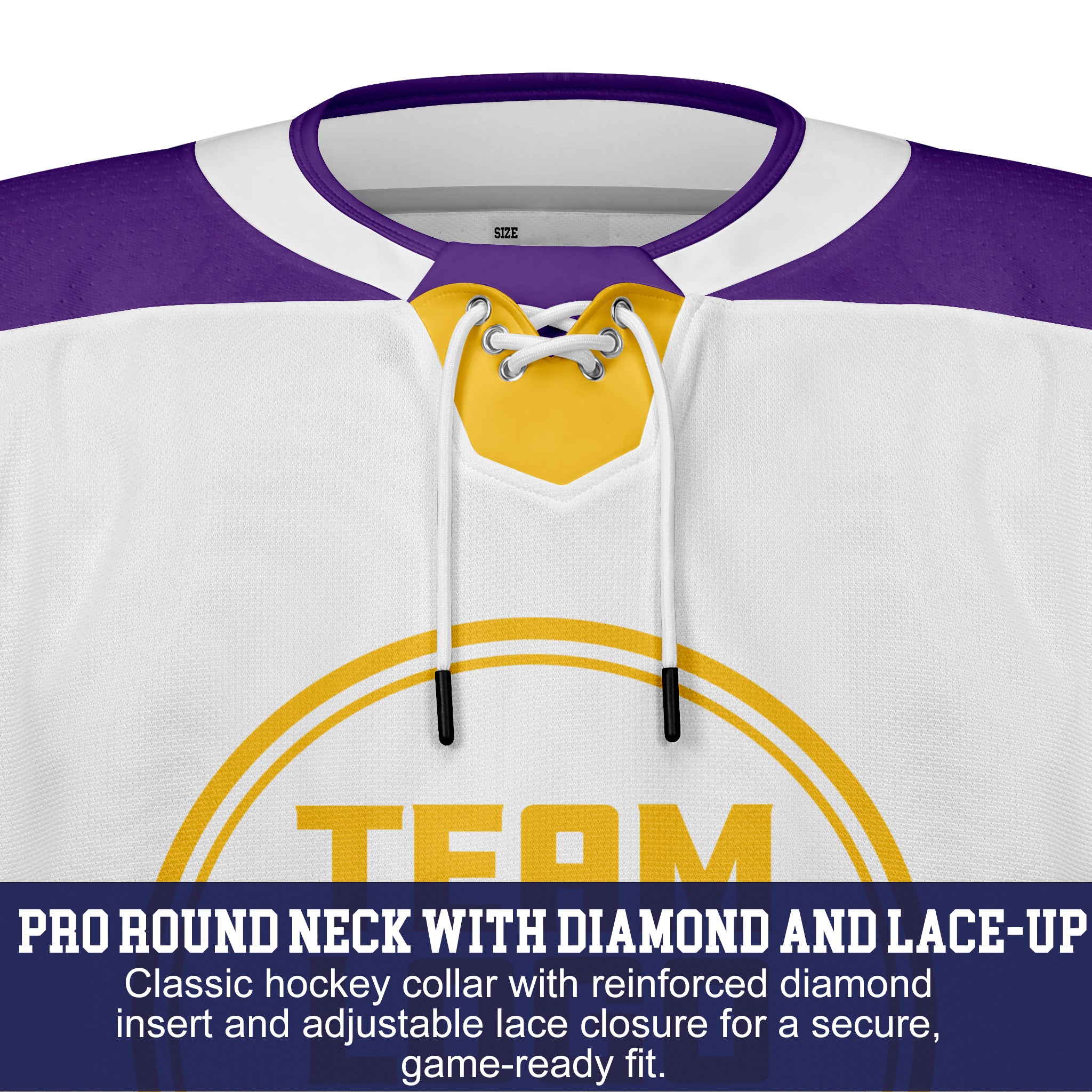 Custom Hockey Jersey Elite Pro EP-103 WhitePurpleGold