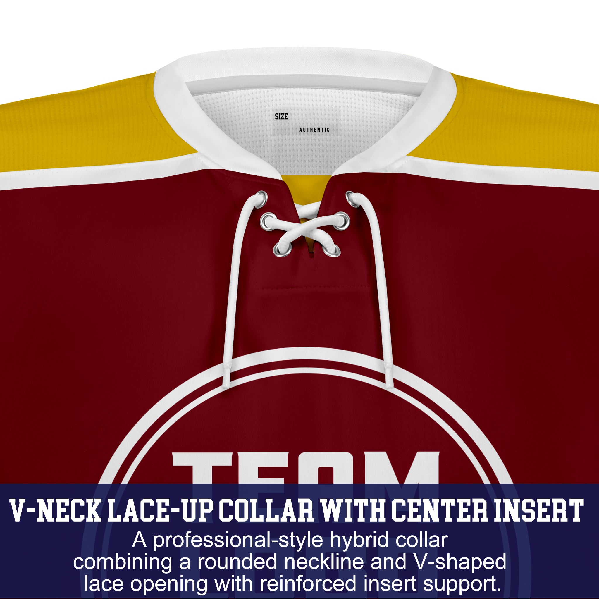 Custom Hockey Jersey Varsity Teamwear VT-301 BurgundyWhiteGold