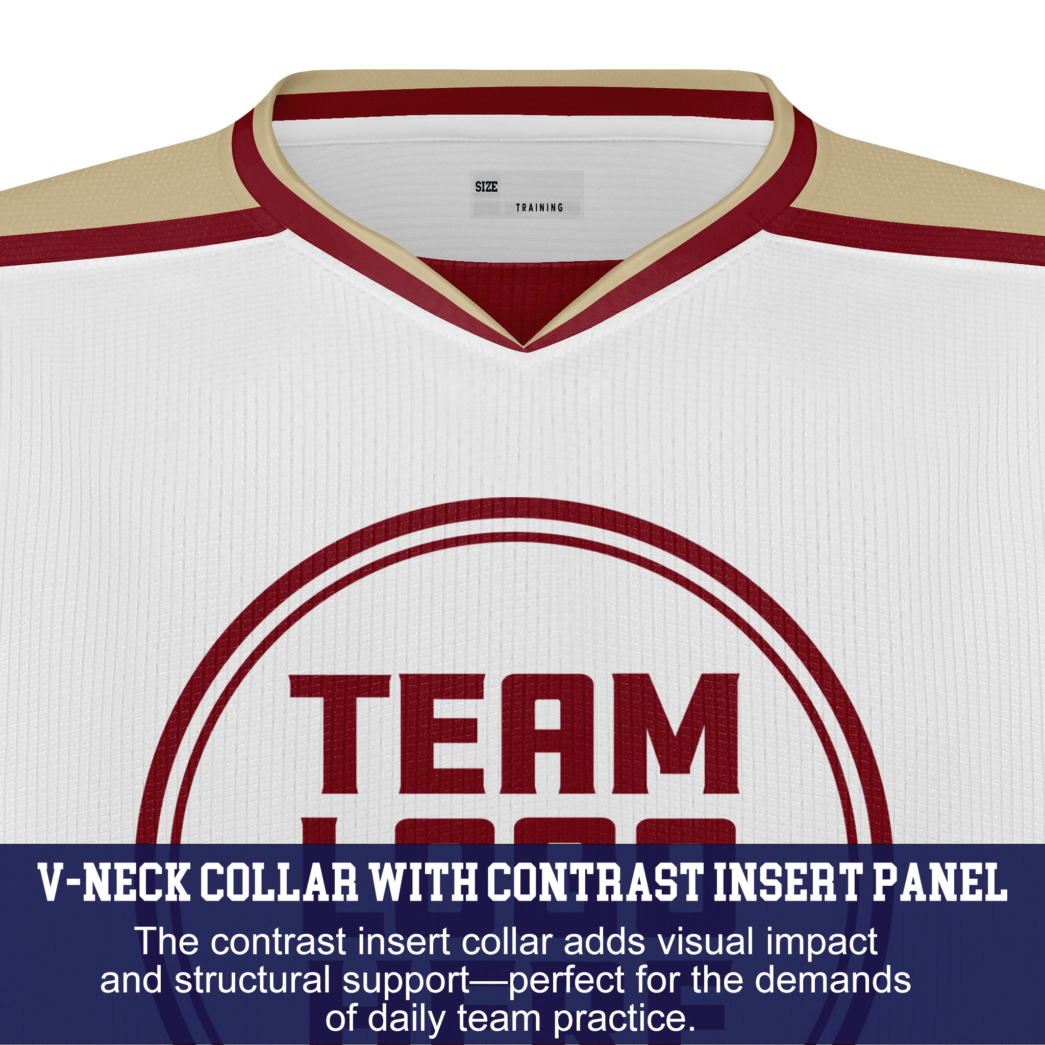 Custom Hockey Jersey Practice PS-202 WhiteRedTan