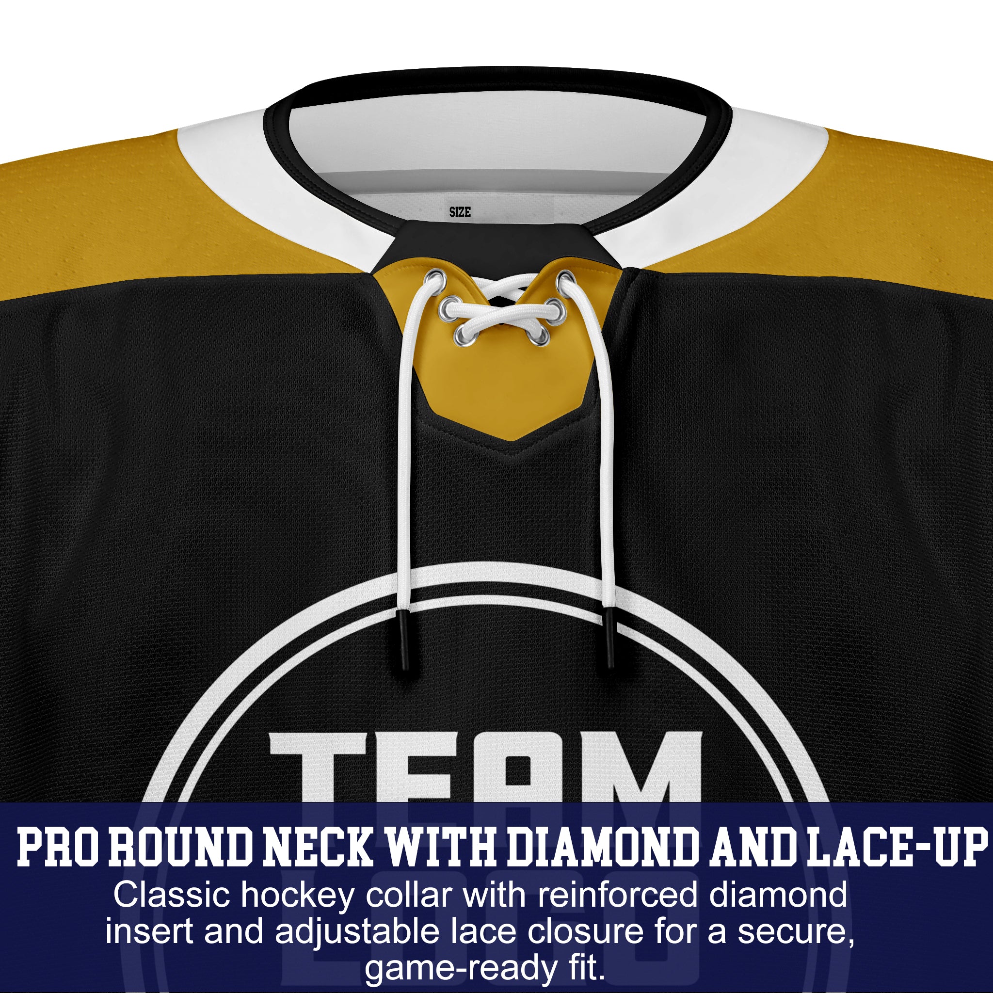 Custom Hockey Jersey Elite Pro EP-107 BlackGoldWhite