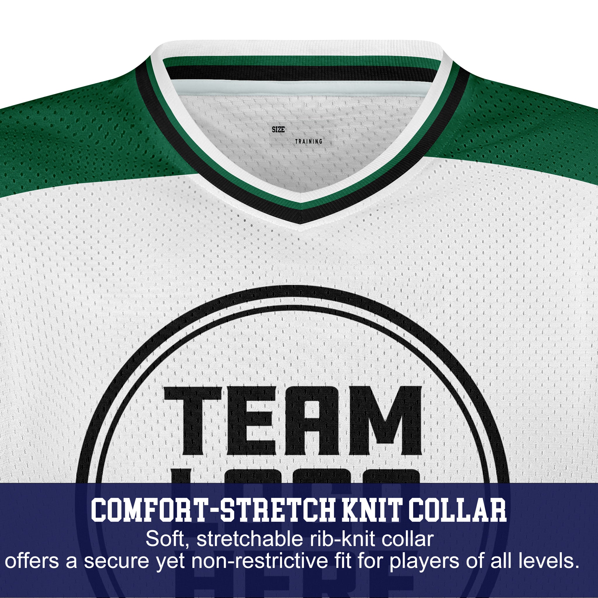Custom Hockey Jersey Practice PS-102 WhiteGreenBlack