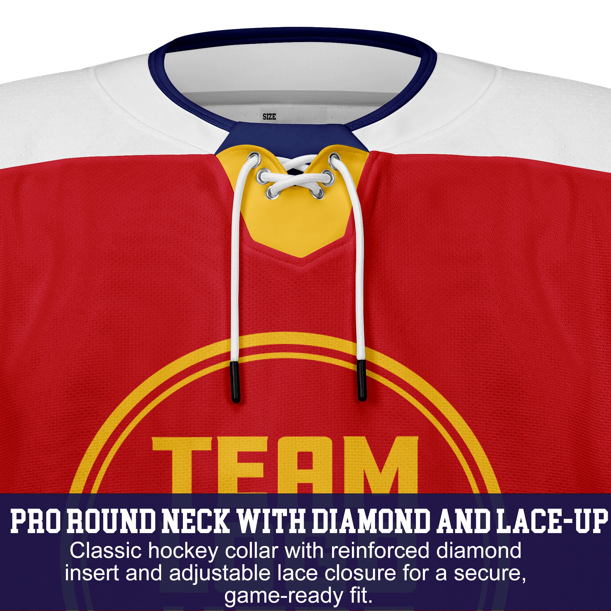Custom Hockey Jersey Elite Pro EP-105 RedWhiteNavyGold