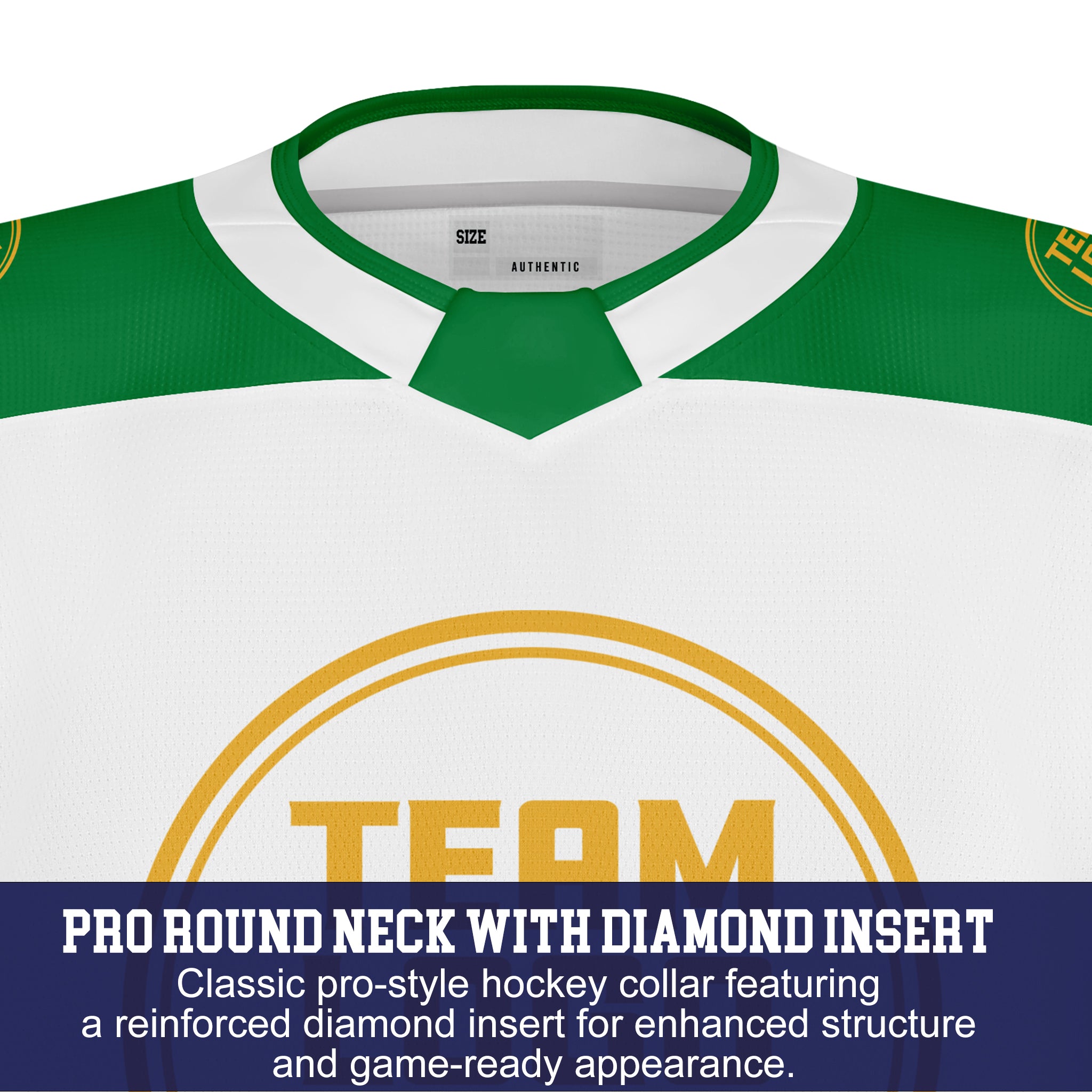 Custom Hockey Jersey Varsity Teamwear VT-101 WhiteGreenGold