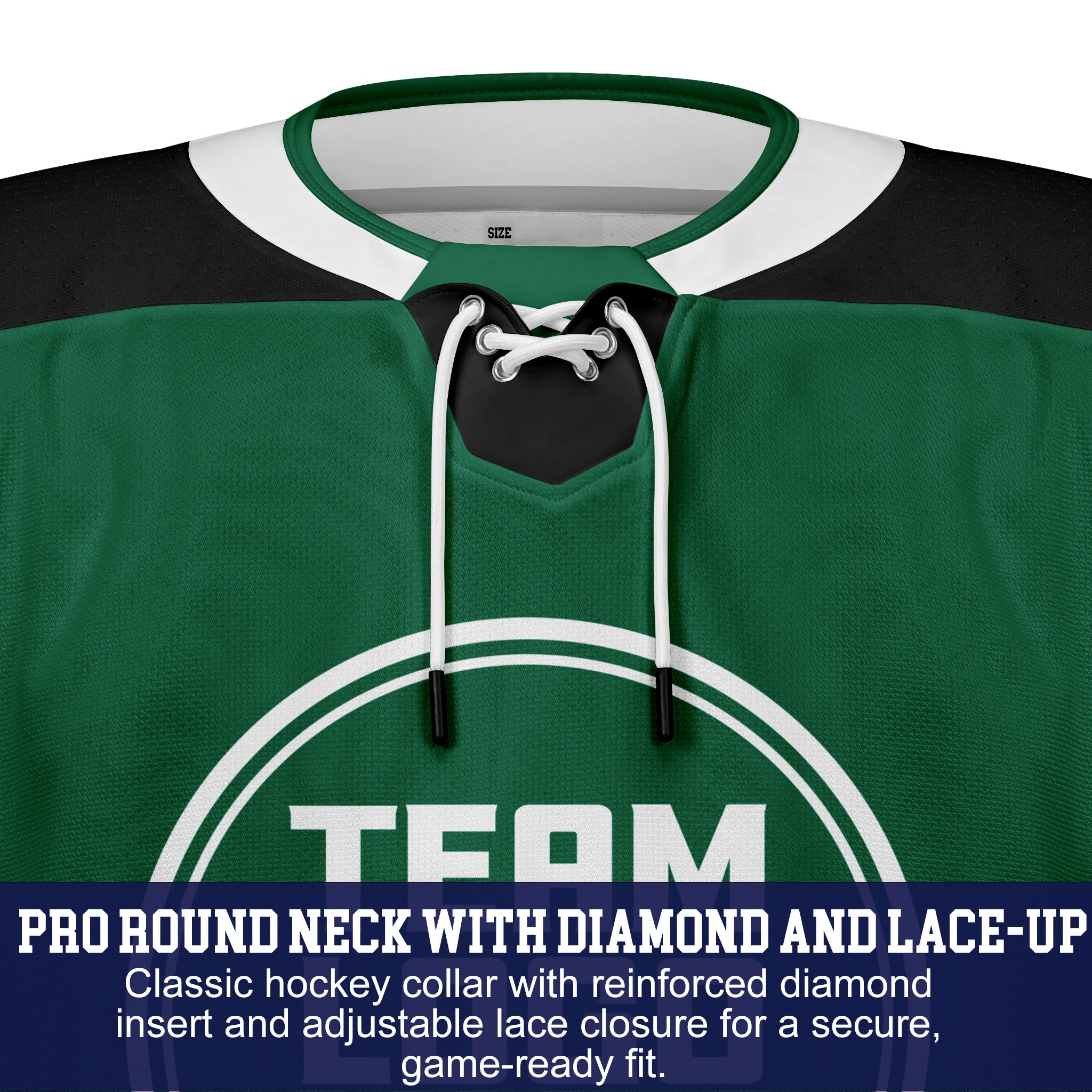 Custom Hockey Jersey Elite Pro EP-107 GreenBlackWhite