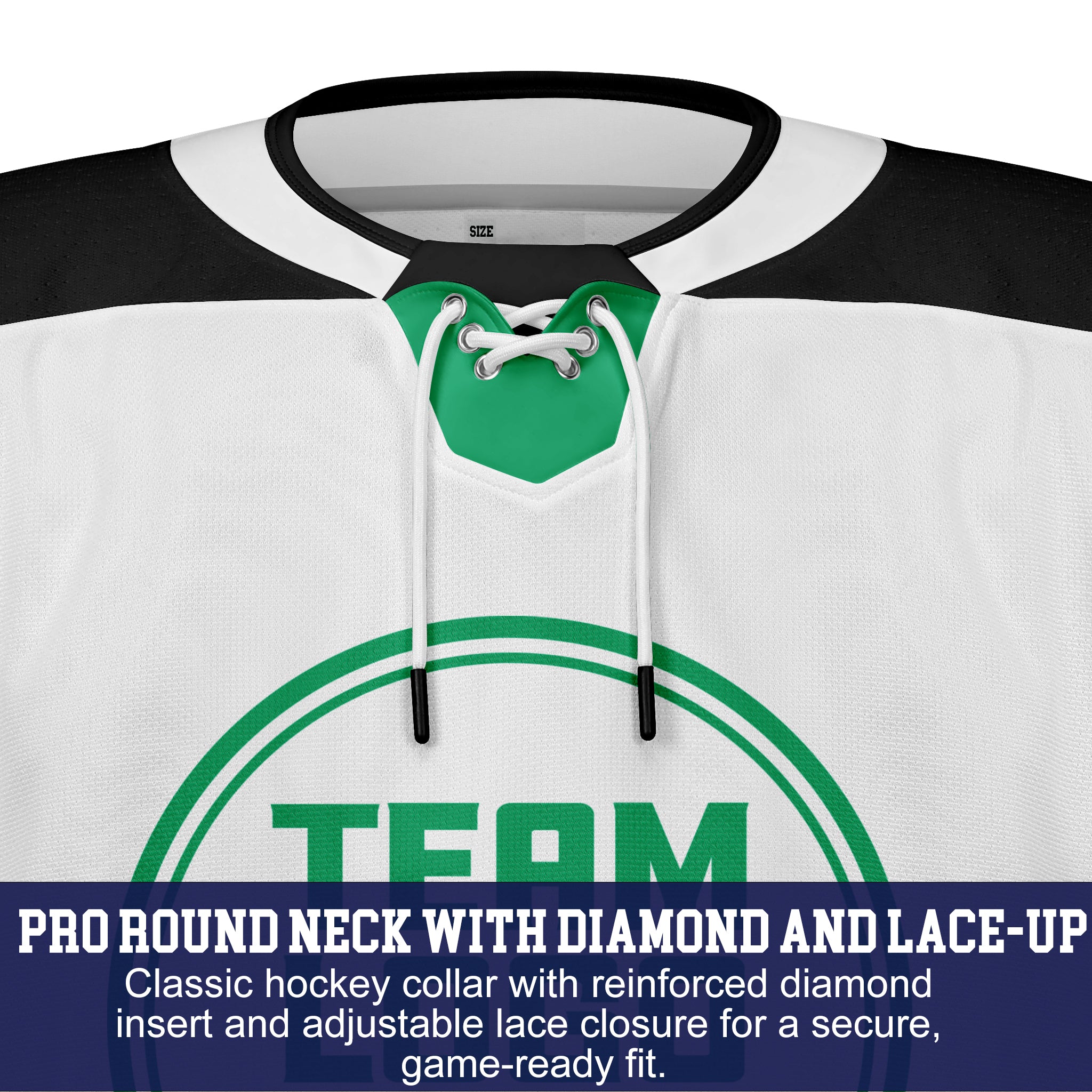 Custom Hockey Jersey Elite Pro EP-101 WhiteGreenBlack