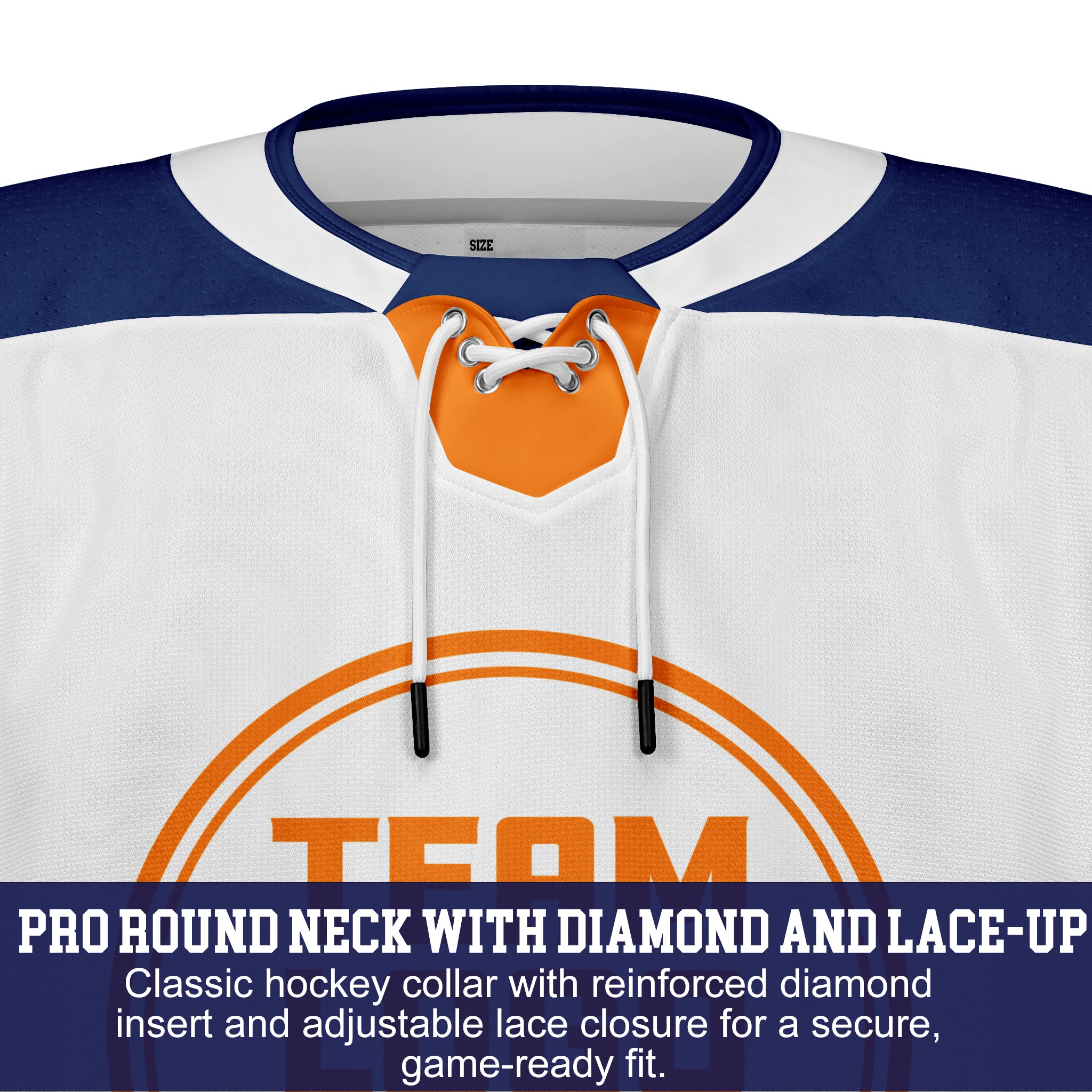Custom Hockey Jersey Elite Pro EP-101 WhiteOrangeNavy