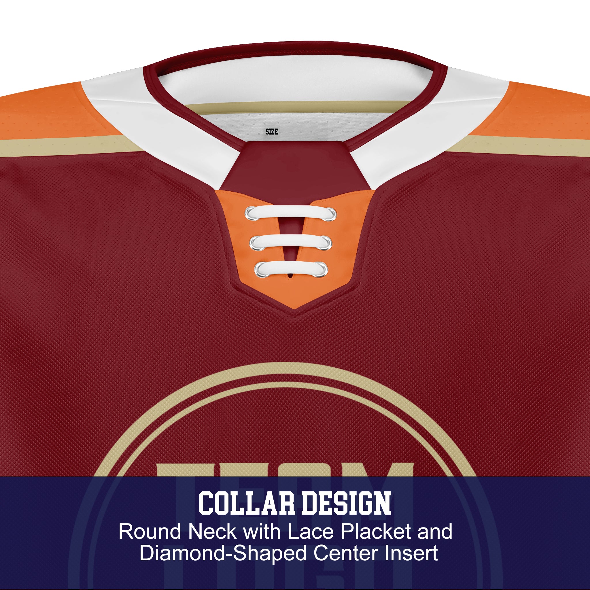 Custom Hockey Jersey Elite Pro EP-301 Maroon Beige Orange