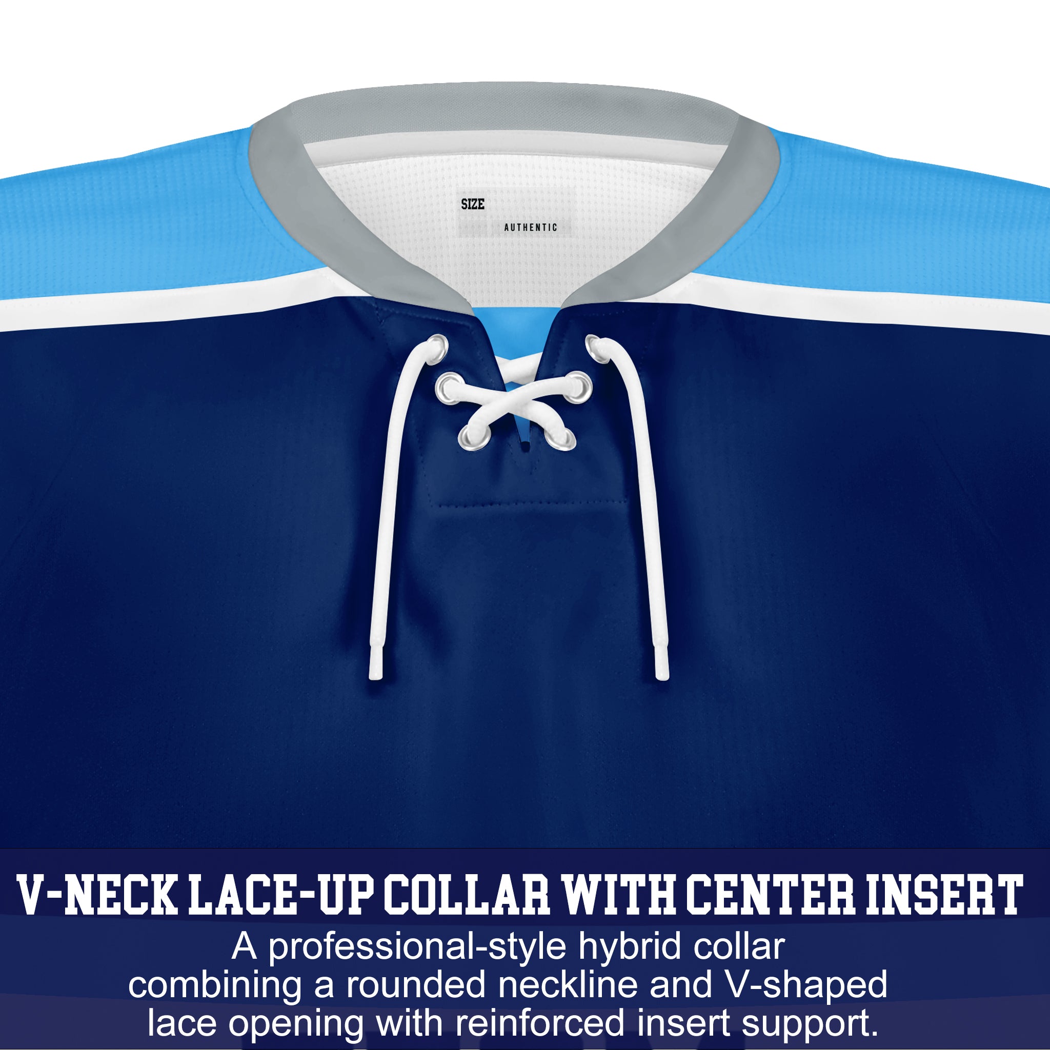 Custom Hockey Jersey Varsity Teamwear VT-302 NavySkyWhiteSilver