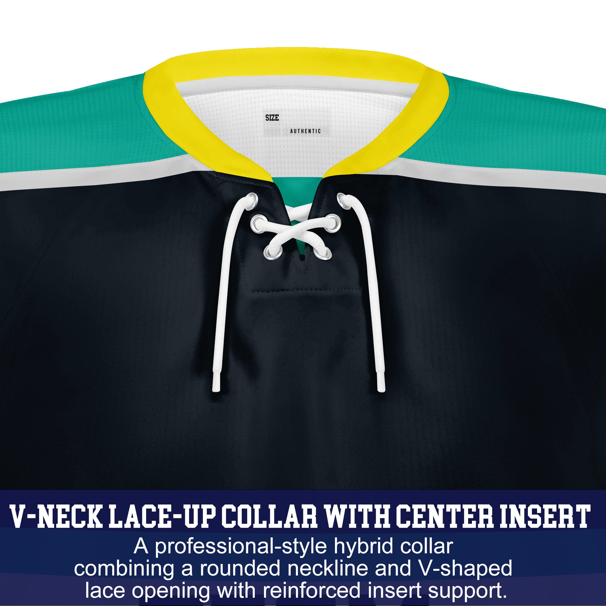 Custom Hockey Jersey Varsity Teamwear VT-302 BlackTealGreyYellow