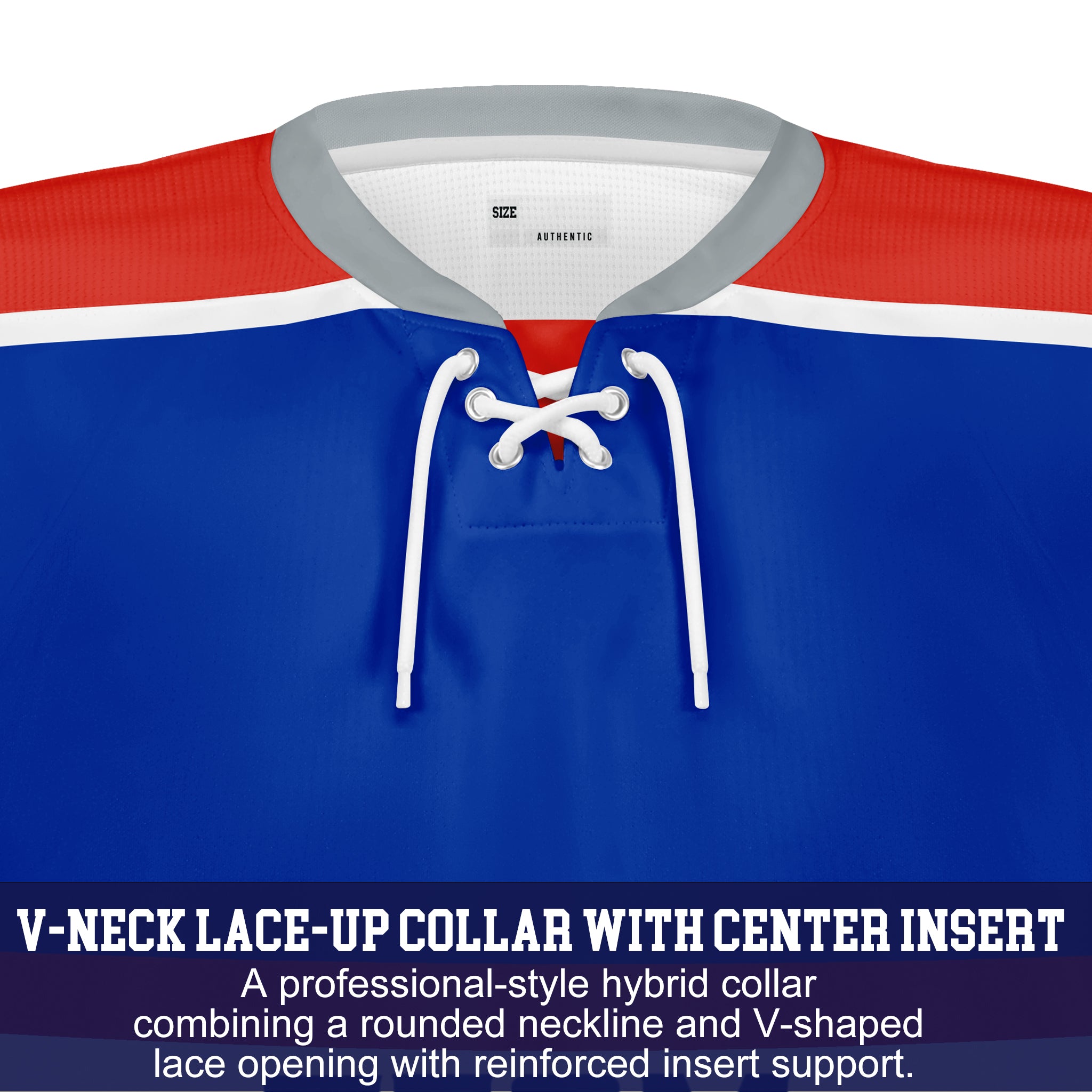 Custom Hockey Jersey Varsity Teamwear VT-302 RoyalRedWhiteGrey