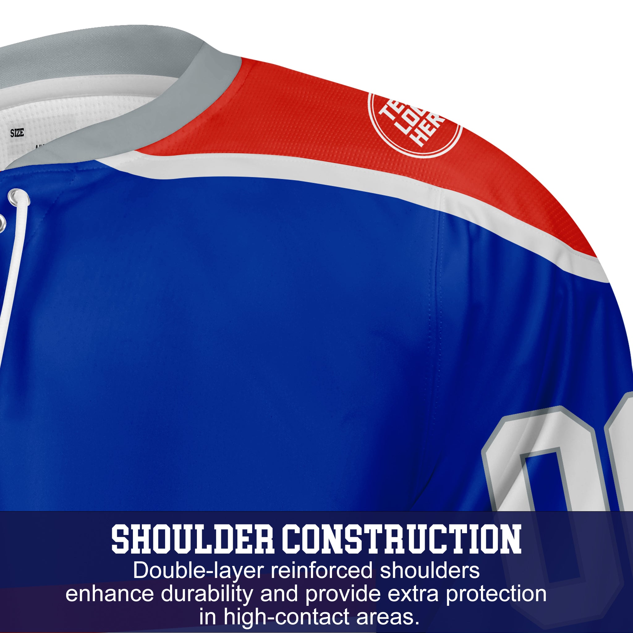 Custom Hockey Jersey Varsity Teamwear VT-302 RoyalRedWhiteGrey