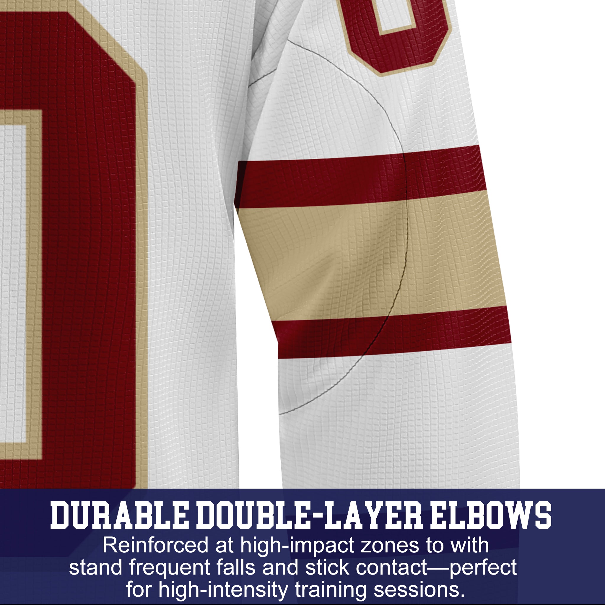 Custom Hockey Jersey Practice PS-202 WhiteRedTan