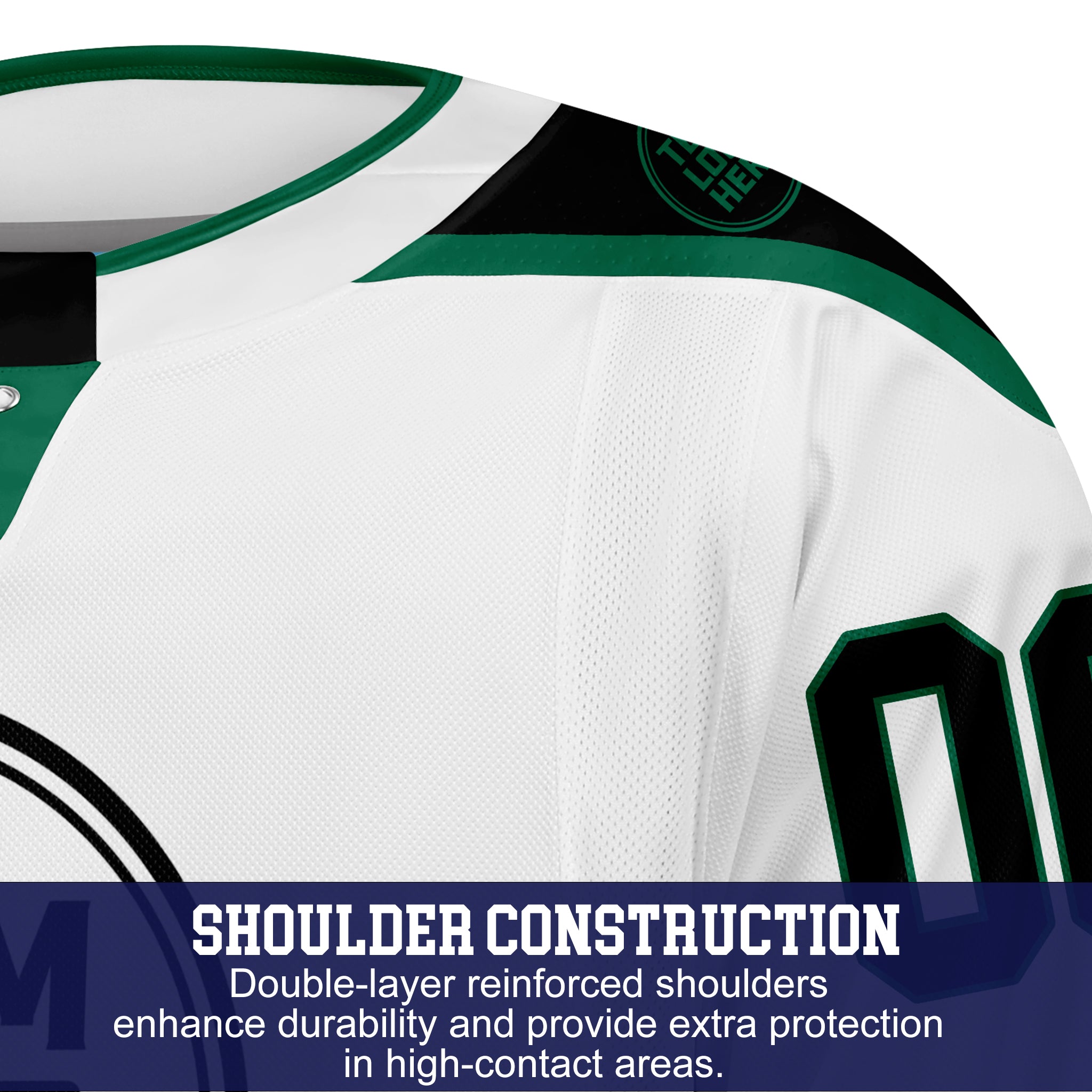 Custom Hockey Jersey Elite Pro EP-302 WhiteBlackGreen