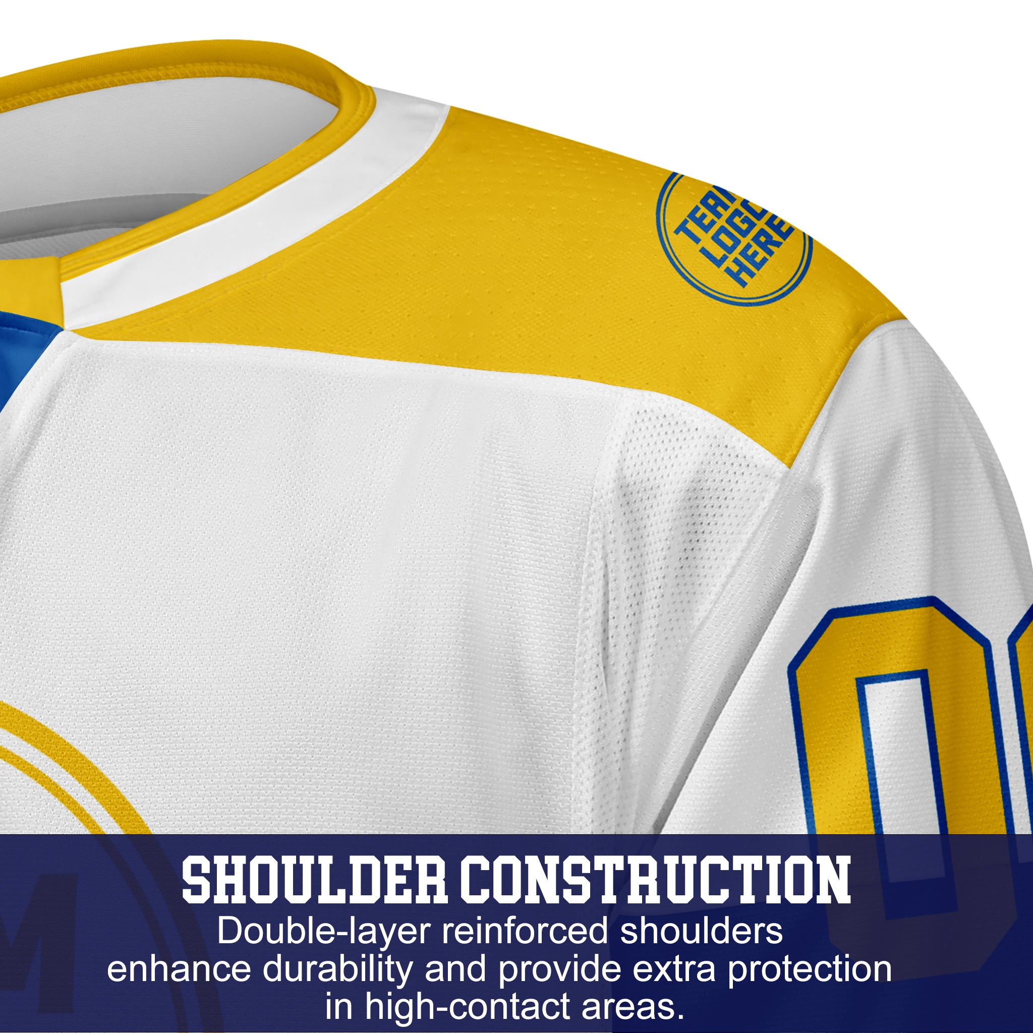 Custom Hockey Jersey Elite Pro EP-104 WhiteRoyalYellow