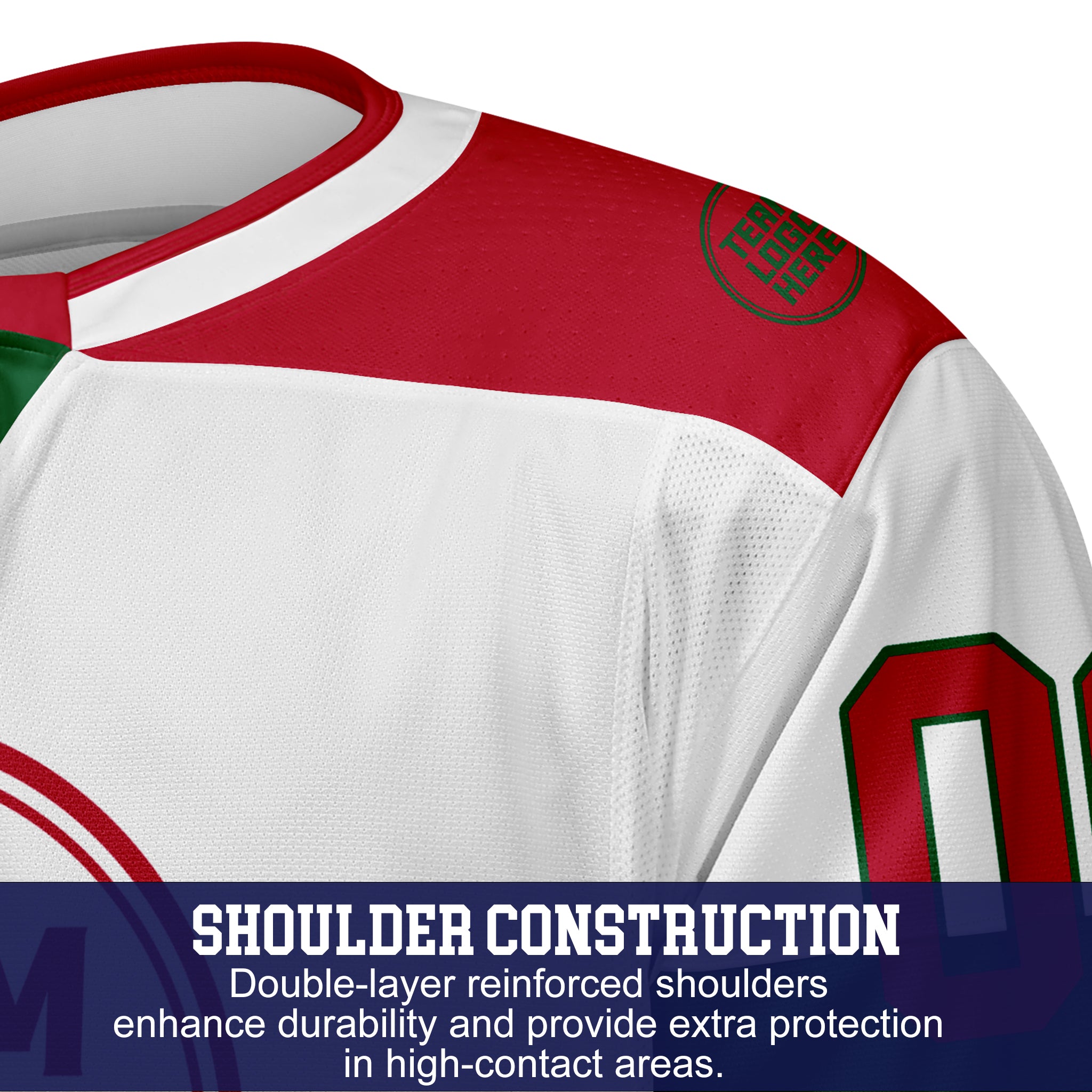 Custom Hockey Jersey Elite Pro EP-104 WhiteGreenRed