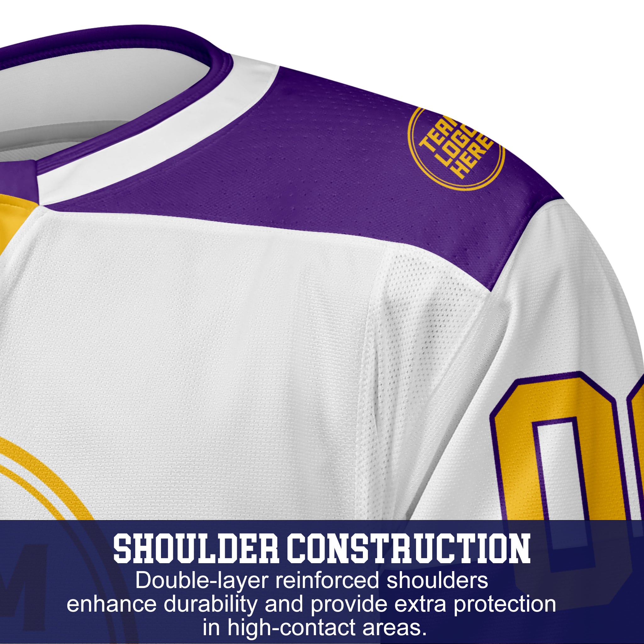 Custom Hockey Jersey Elite Pro EP-103 WhitePurpleGold