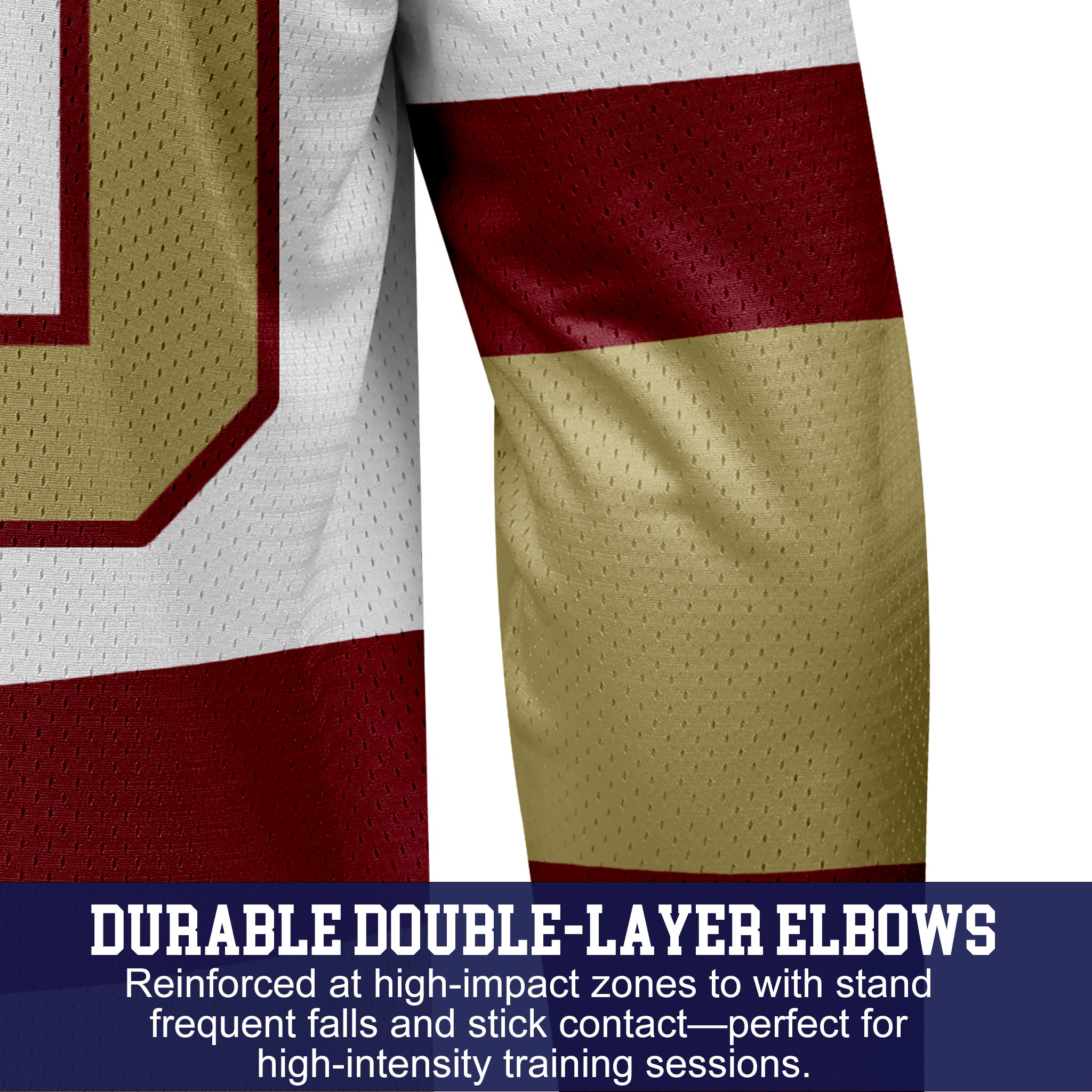 Custom Hockey Jersey Practice PS-102 WhiteWineSand